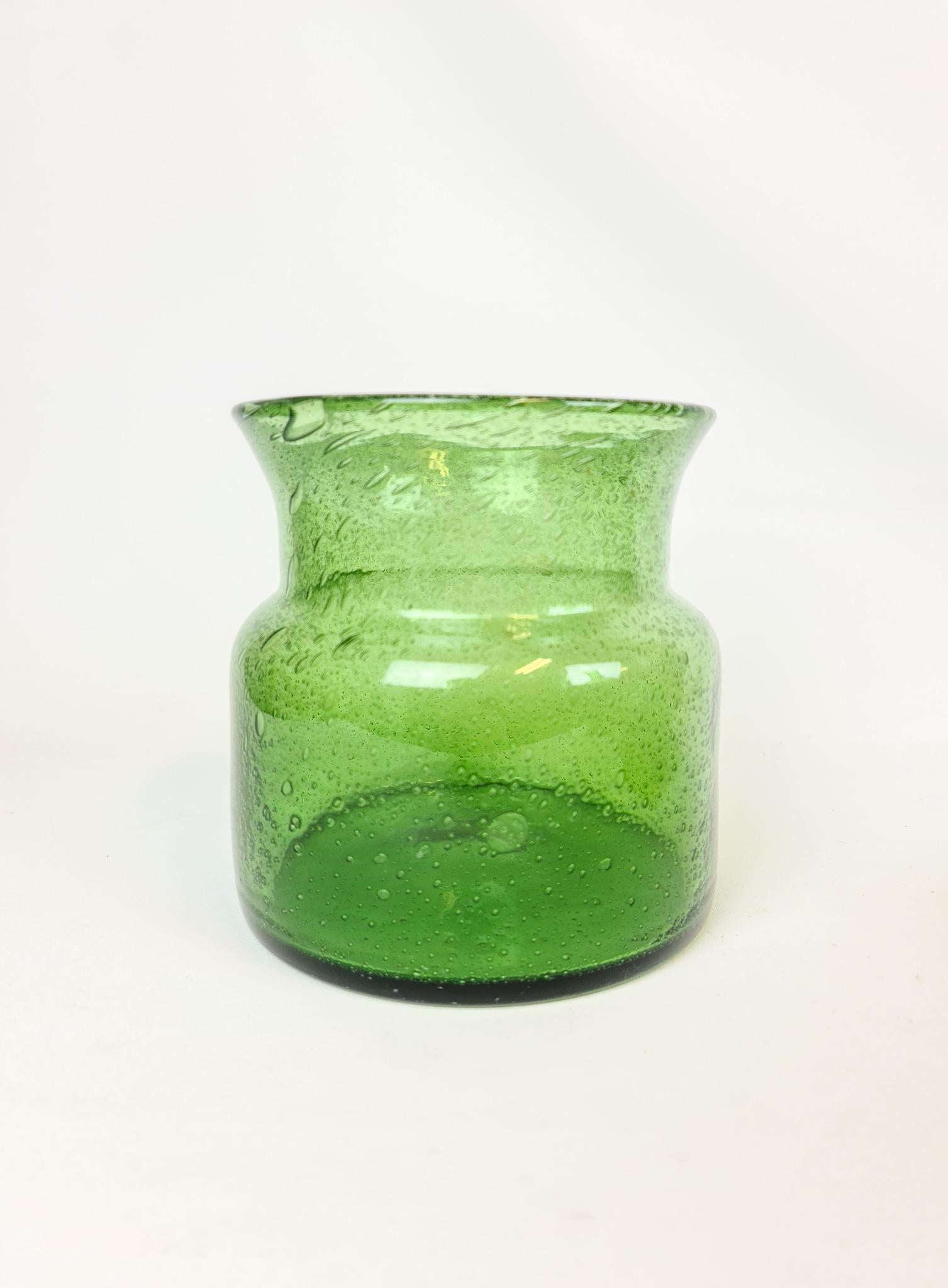 Mid-20th Century Midcentury Collection of Six Green Vases by Erik Hoglund, Sweden, 1960s