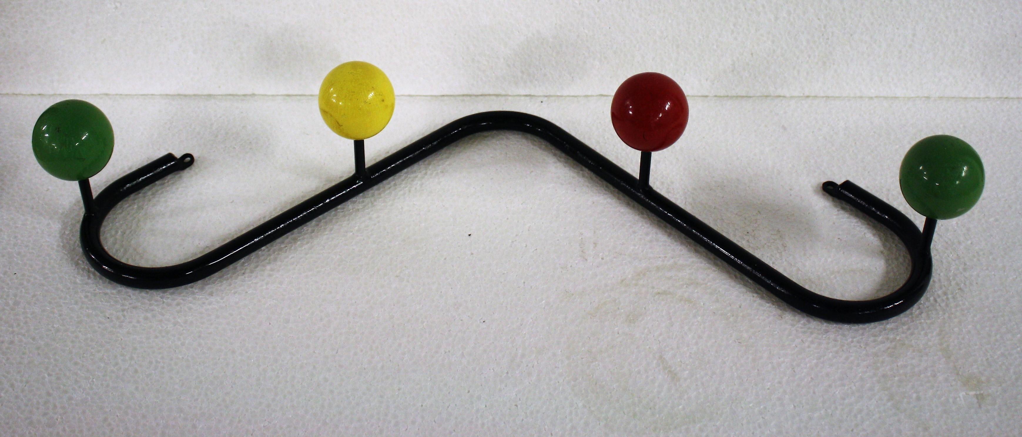 Midcentury Colored Atomic Coat Rack, 1950s 4