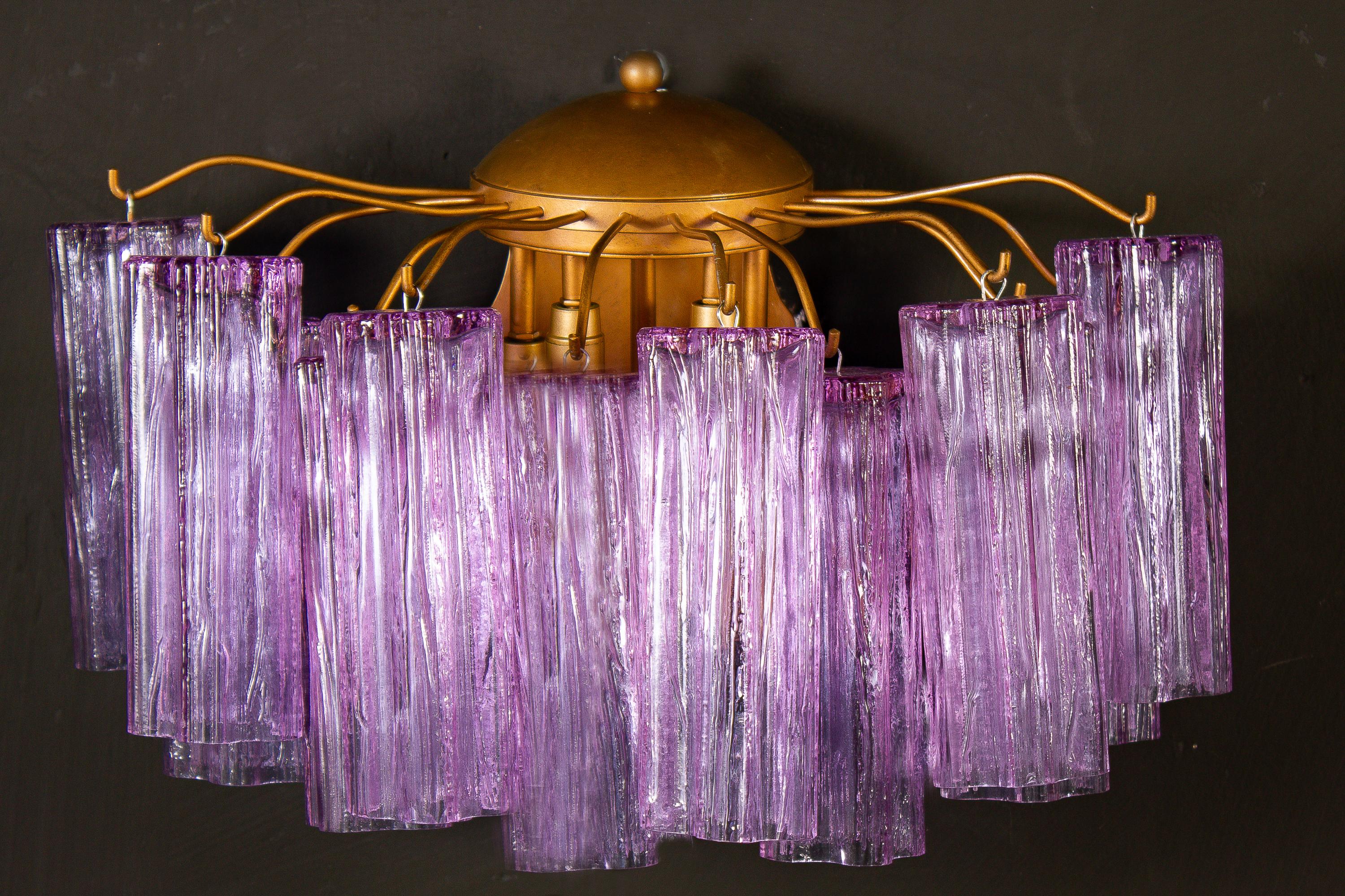 Mid-Century Modern Midcentury Amethyst Color Murano Glass Scones For Sale