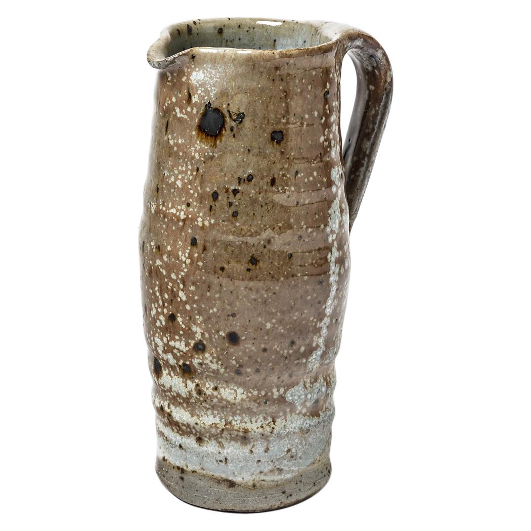 Midcentury Colored Stoneware Ceramic Pitcher or Vase by Schlichenmaier handmade