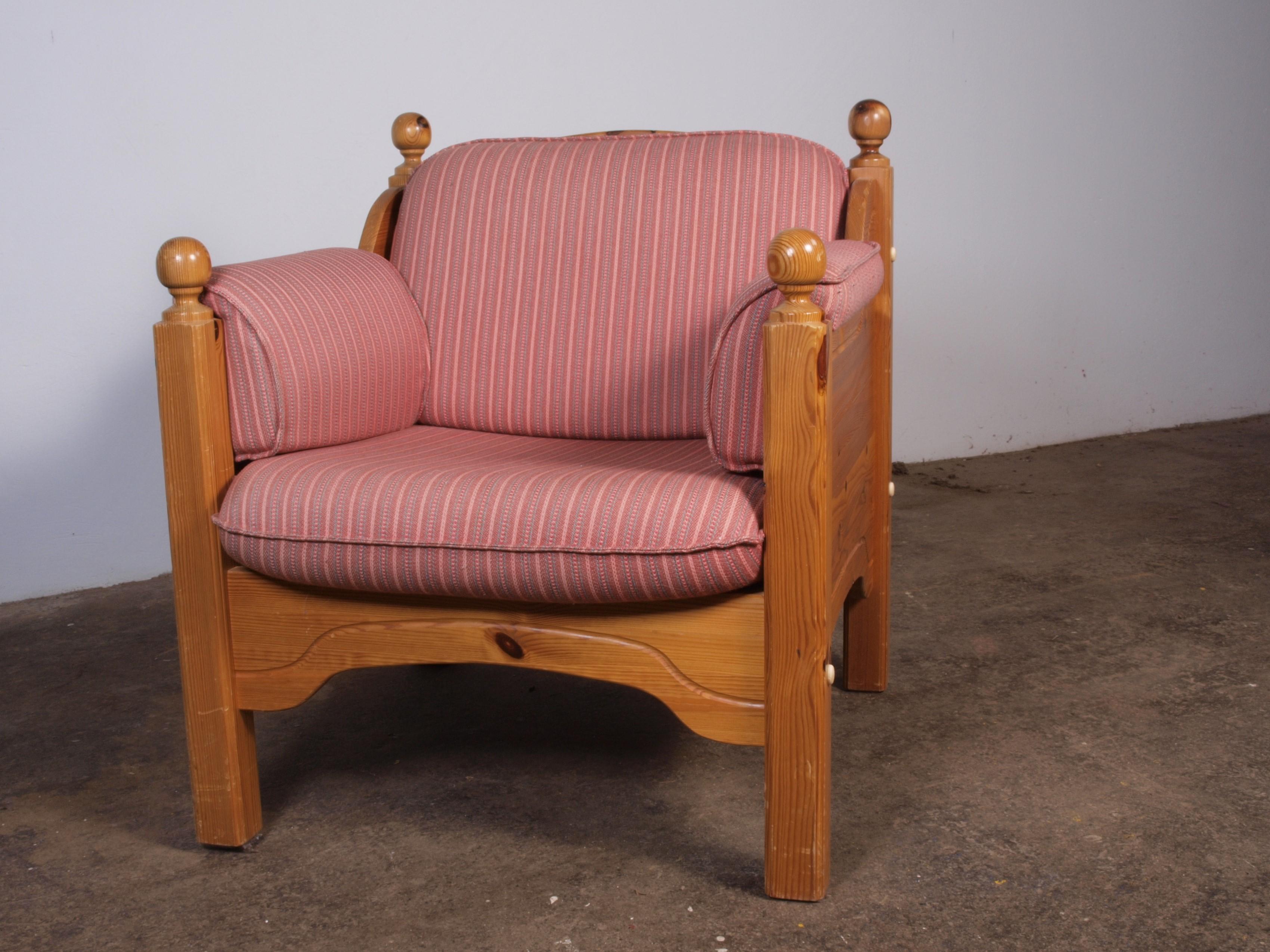 Midcentury Comfort Vintage Danish Pine Lounge Chair For Sale 5