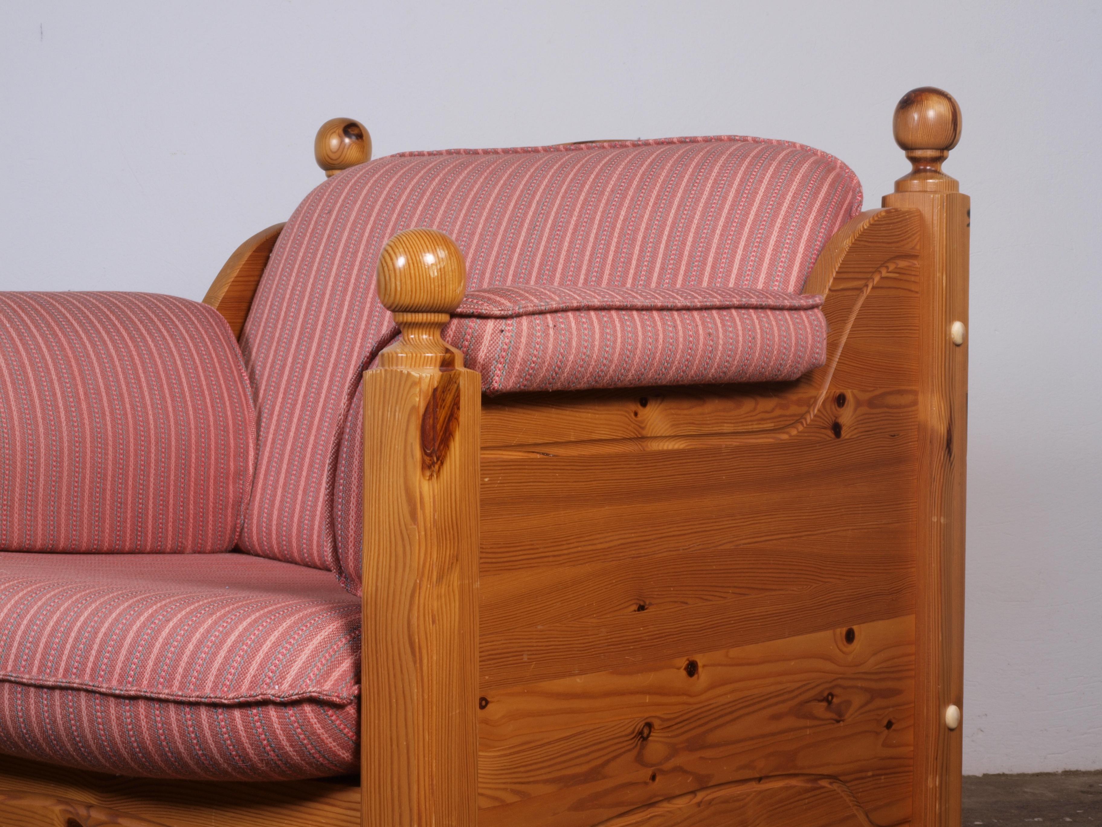 Scandinavian Modern Midcentury Comfort Vintage Danish Pine Lounge Chair For Sale