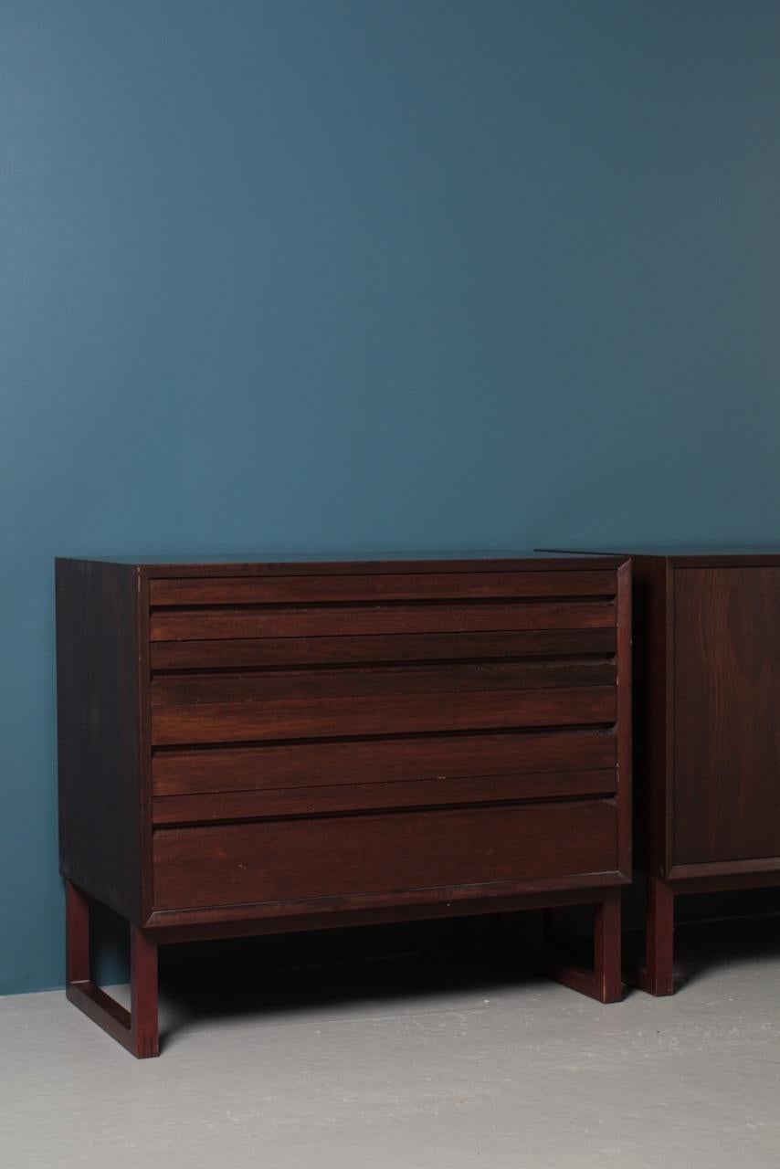 Mid-Century Modern Midcentury Commode and Two Cabinets in Mahogany by Cado, Made in Denmark, 1960s