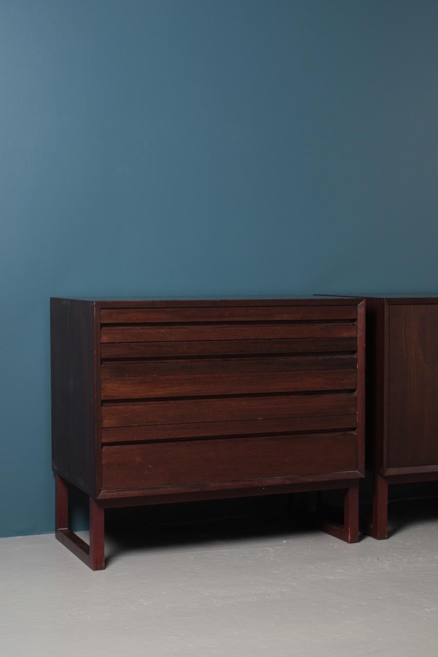 Danish Midcentury Commode and Two Cabinets in Mahogany by Cado, Made in Denmark, 1960s