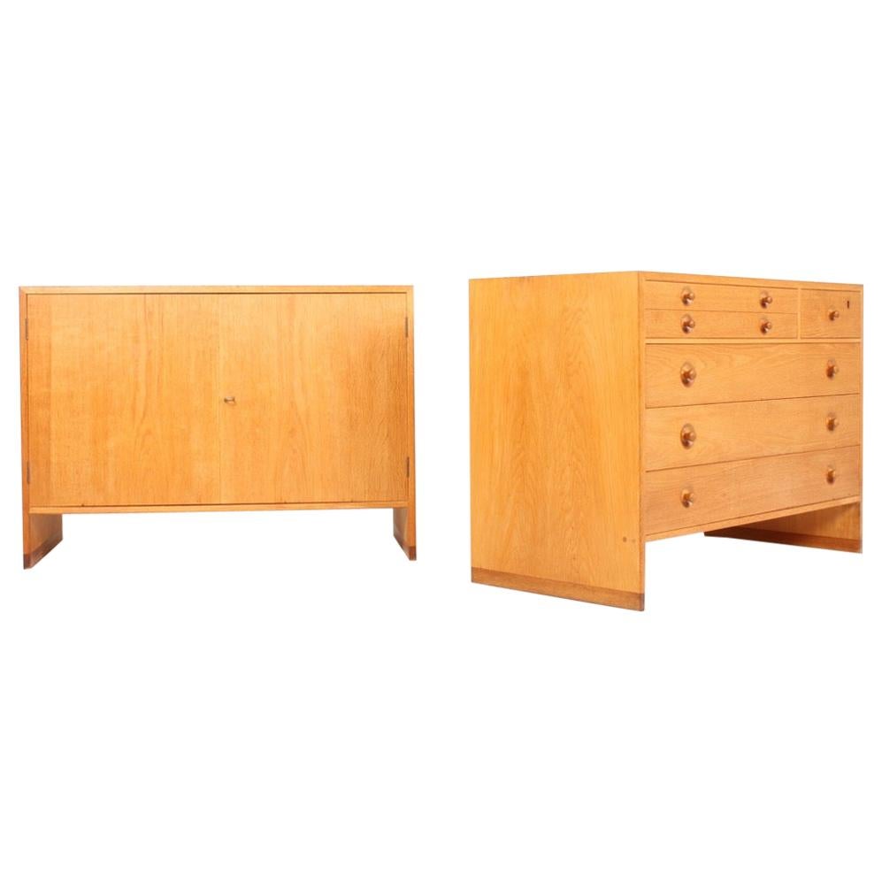 Midcentury Commode and Cabinet in Oak by Hans Wegner, Made in Denmark, 1960s