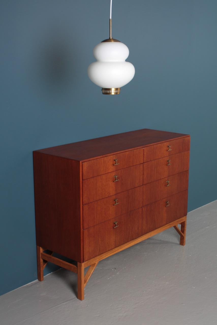 Midcentury Commode in Teak, Brass and Oak by Børge Mogensen Danish Design, 1950s 4