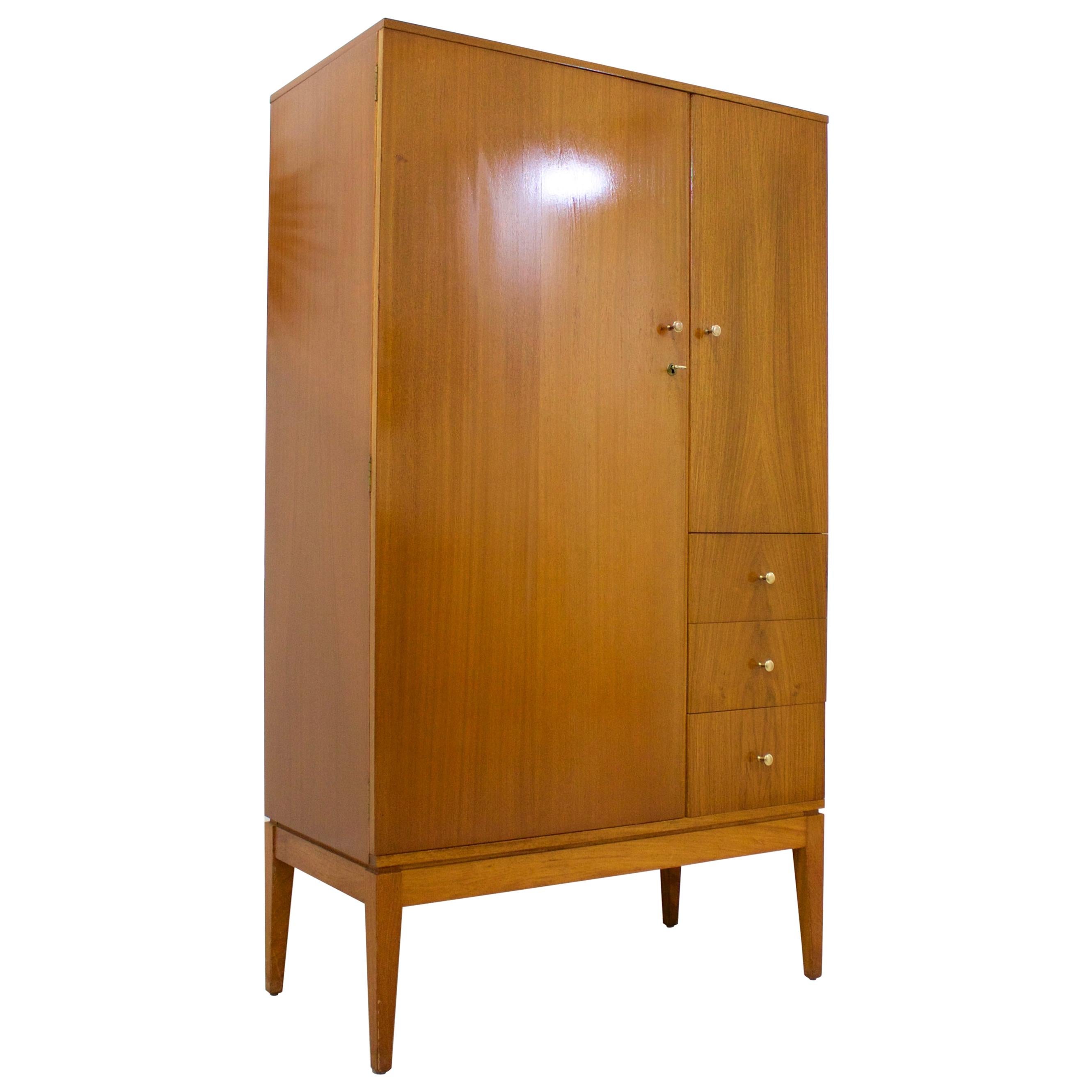 Midcentury Compact Tallboy Wardrobe From Uniflex 1960s At 1stdibs