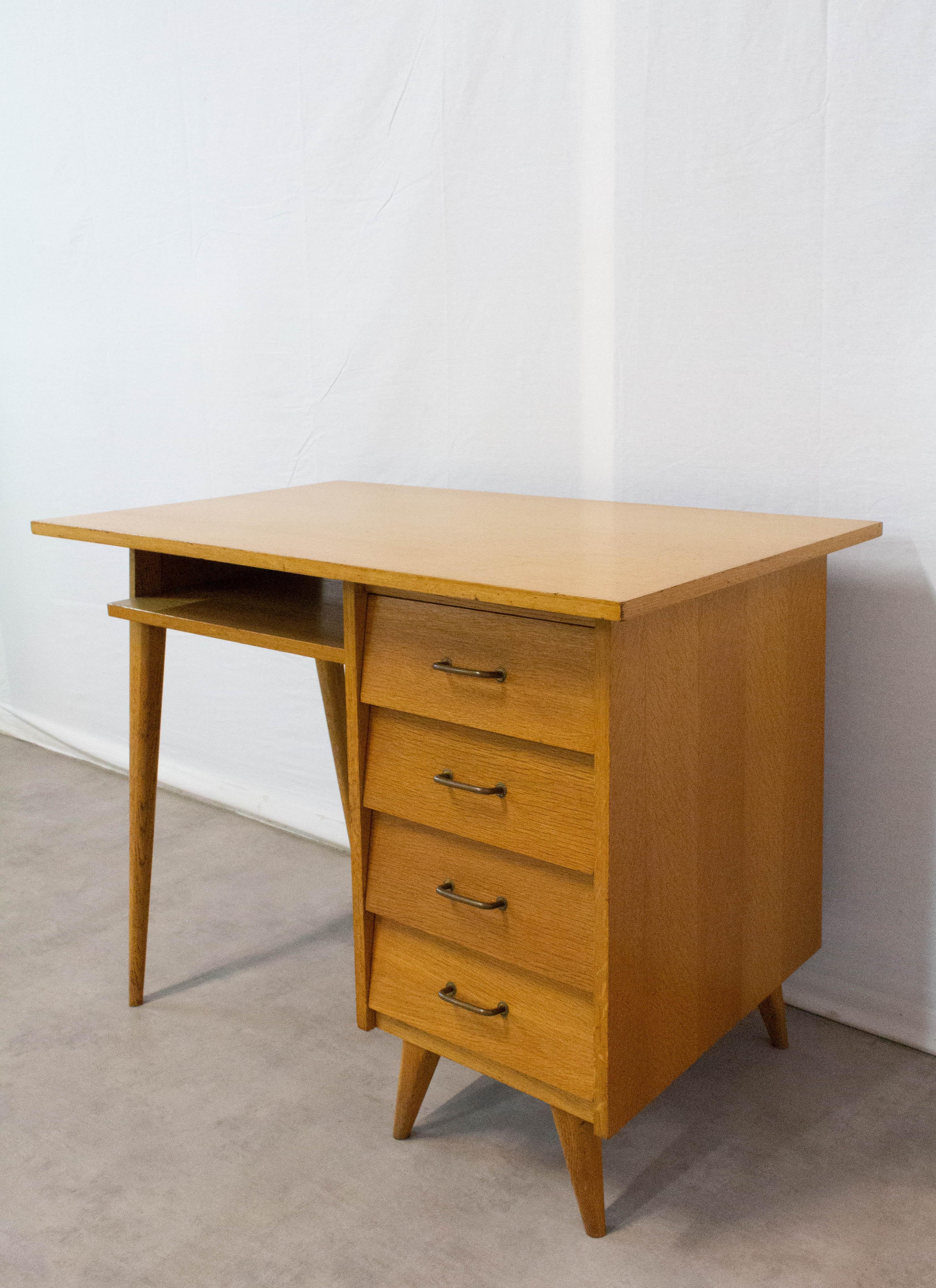 Mid-Century Modern Midcentury Compas Desk Writing Table, 1950, France