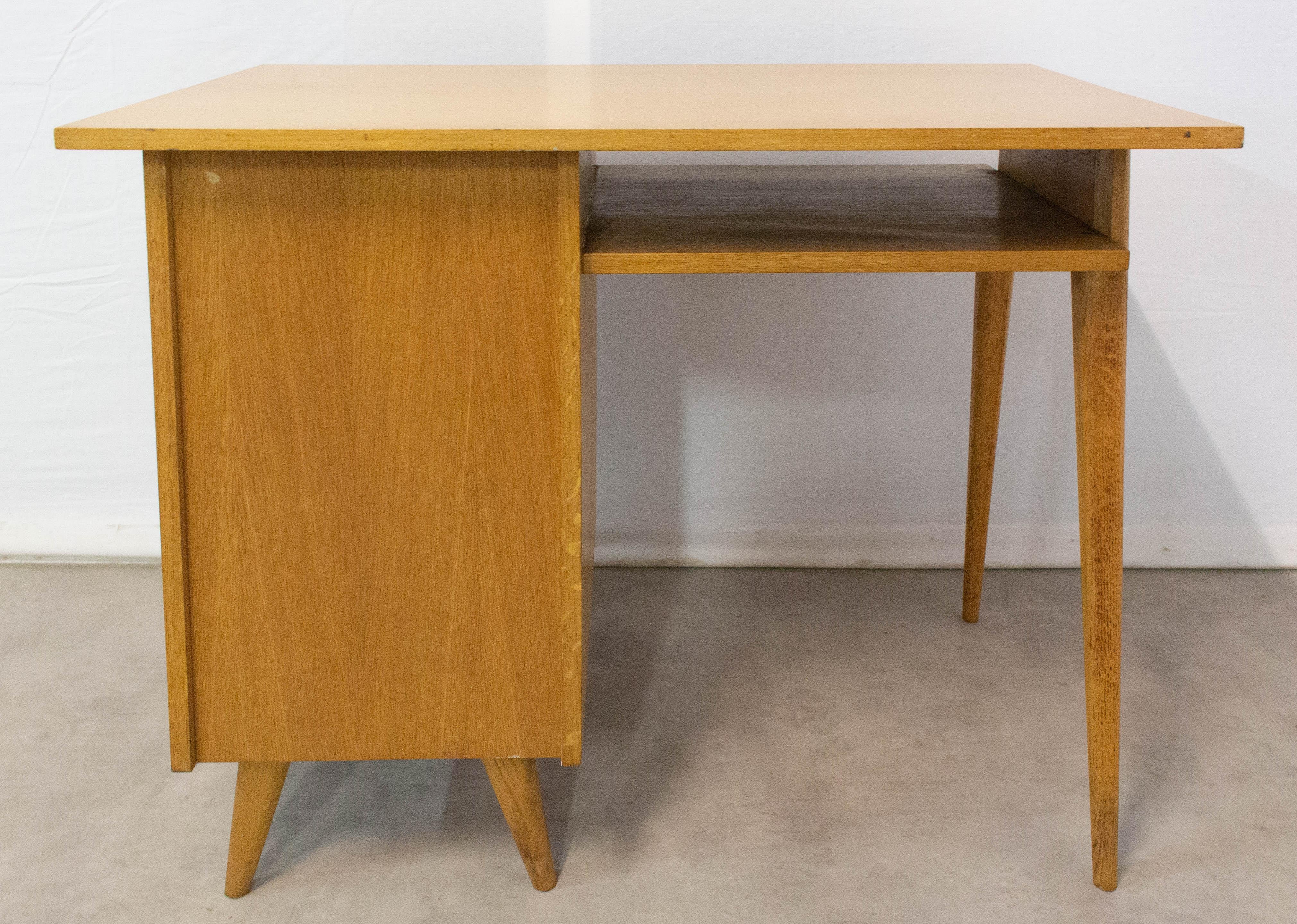 Midcentury Compas Desk Writing Table, 1950, France In Good Condition In Labrit, Landes