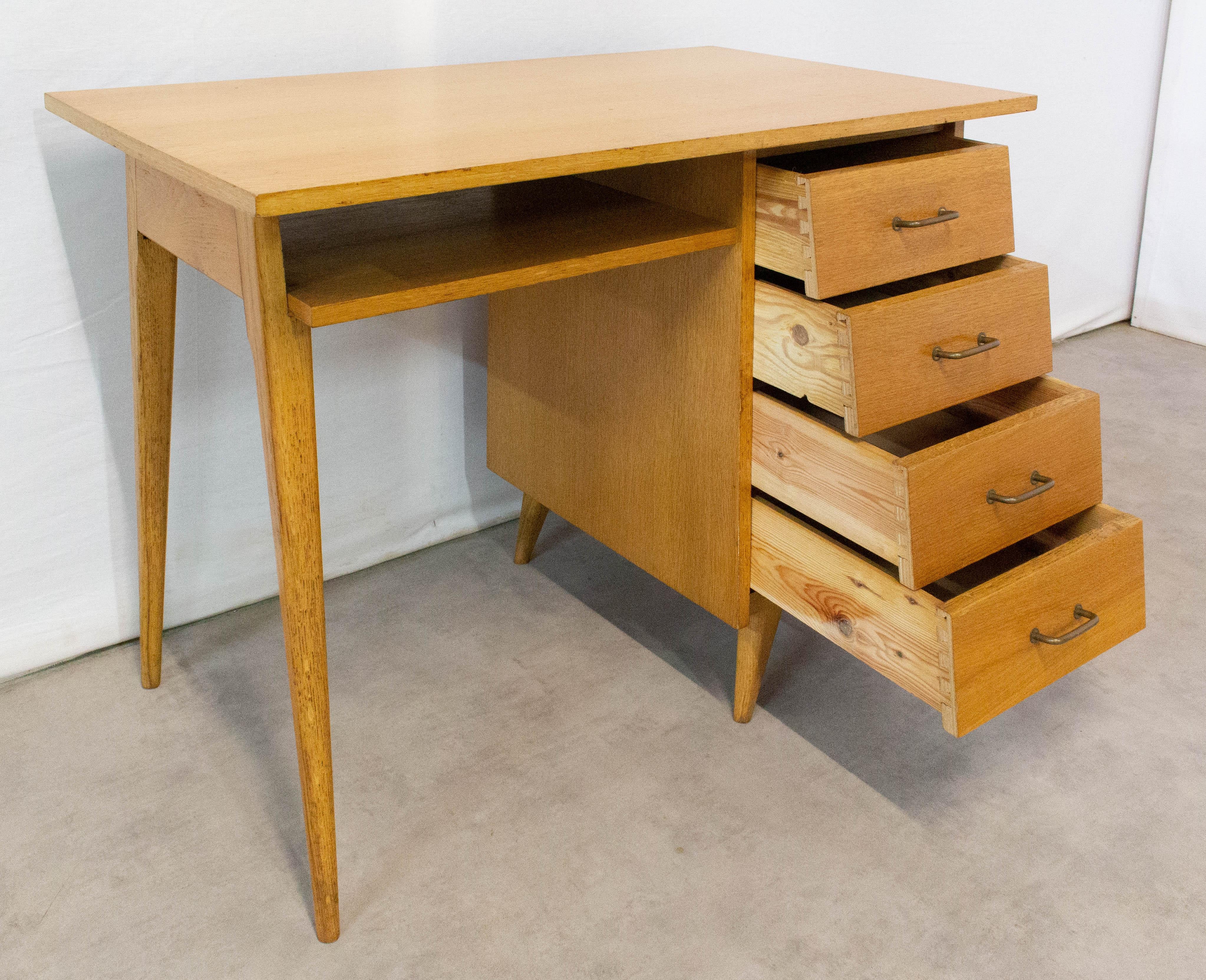 Midcentury Compas Desk Writing Table, 1950, France 1