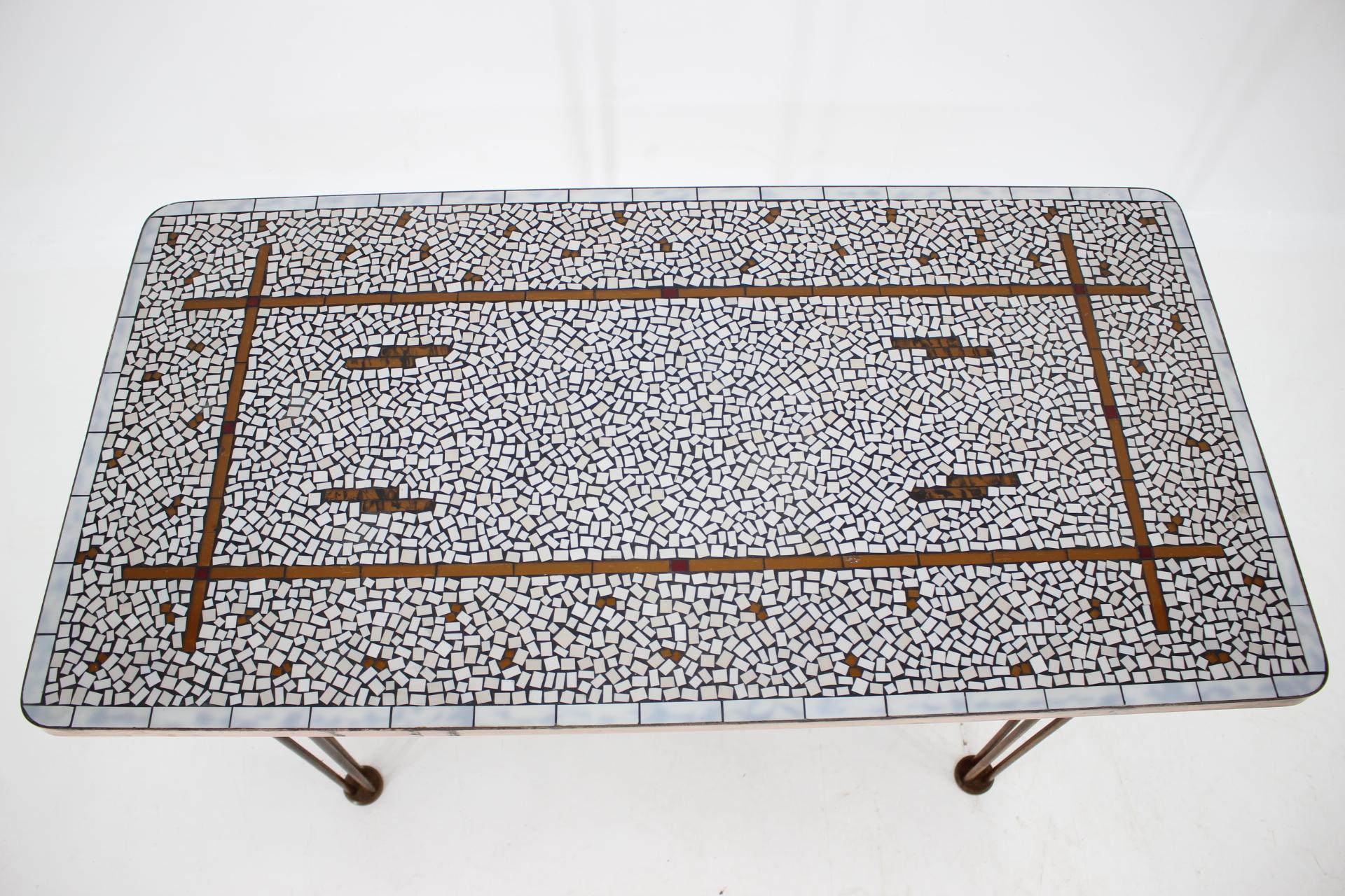German Midcentury Conference Brass Mosaic Table, 1960s For Sale