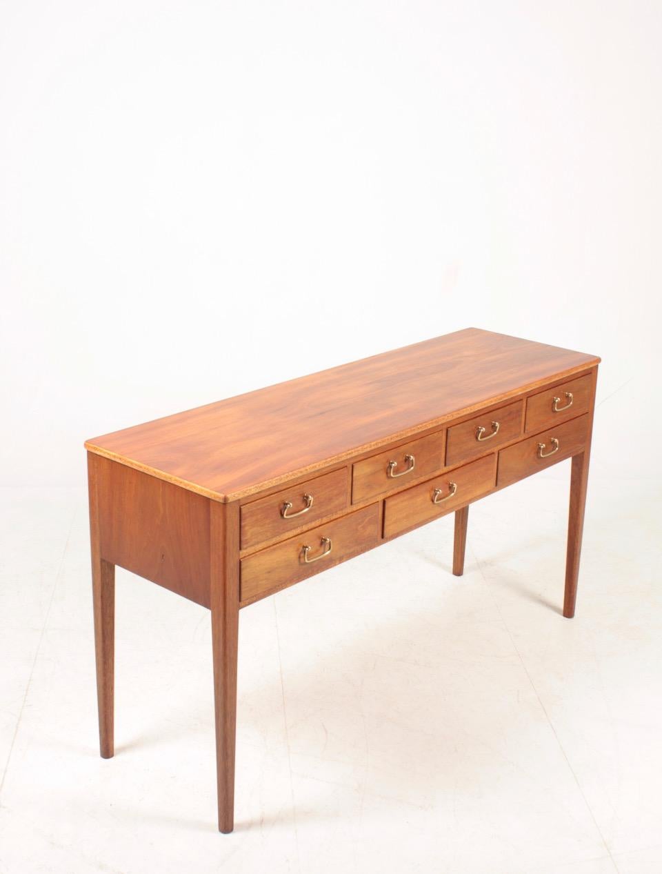 Scandinavian Modern Midcentury Console in Mahogany Designed by Frode Holm, 1950s