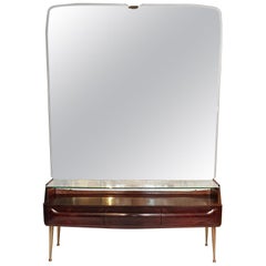 Midcentury Console Mirror Table with Spider Legs by Vittorio Dassi, Italy