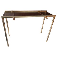 Consola de mediados de siglo Níquel y cristal ahumado, Francia, años 60