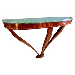Midcentury Console Rosewood and Marble Top, Milan, Italy