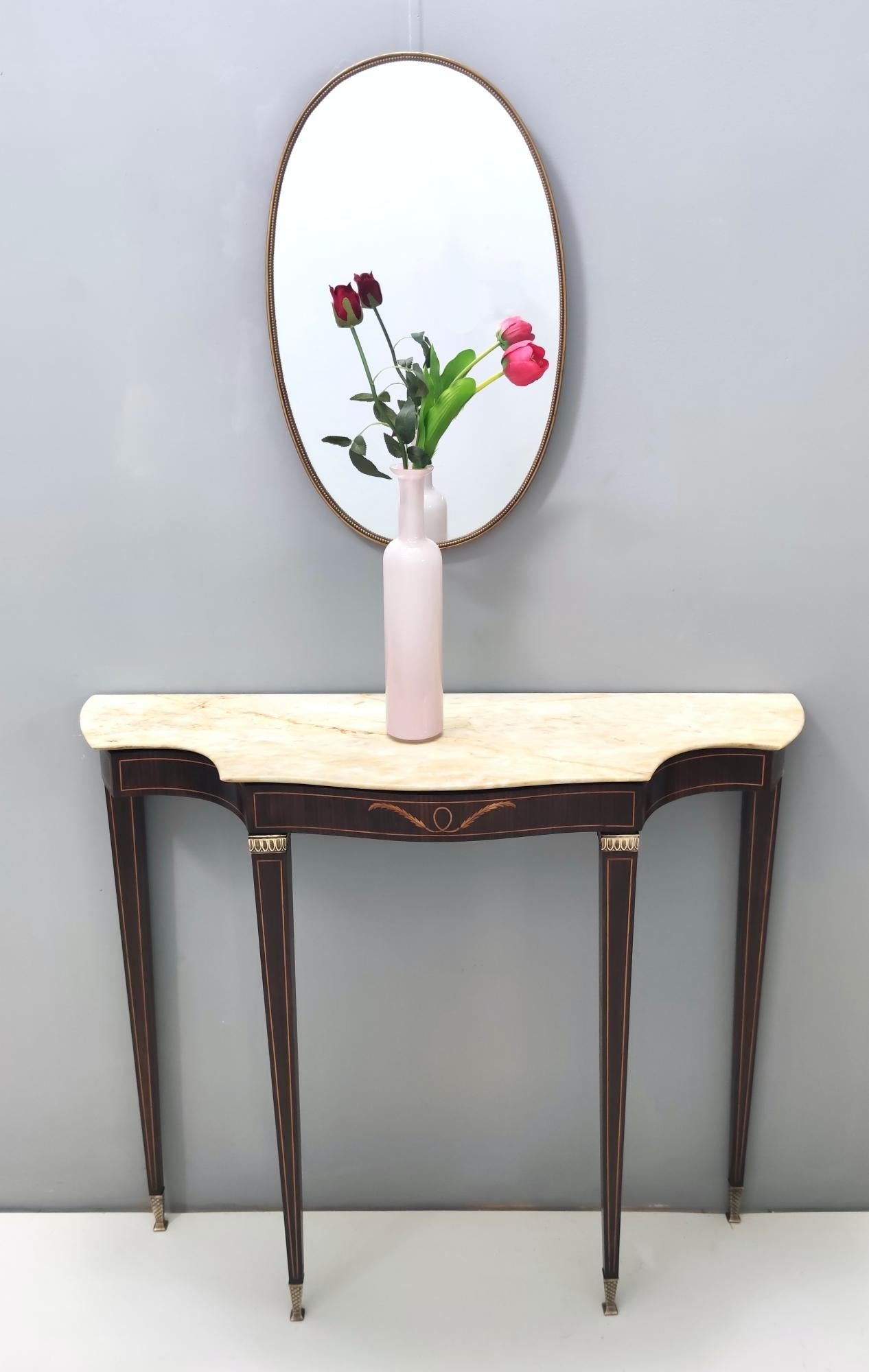 Mid-Century Modern Midcentury Console Table by Paolo Buffa with a Portuguese Pink Marble Top, Italy