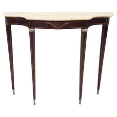 Midcentury Console Table by Paolo Buffa with a Portuguese Pink Marble Top, Italy
