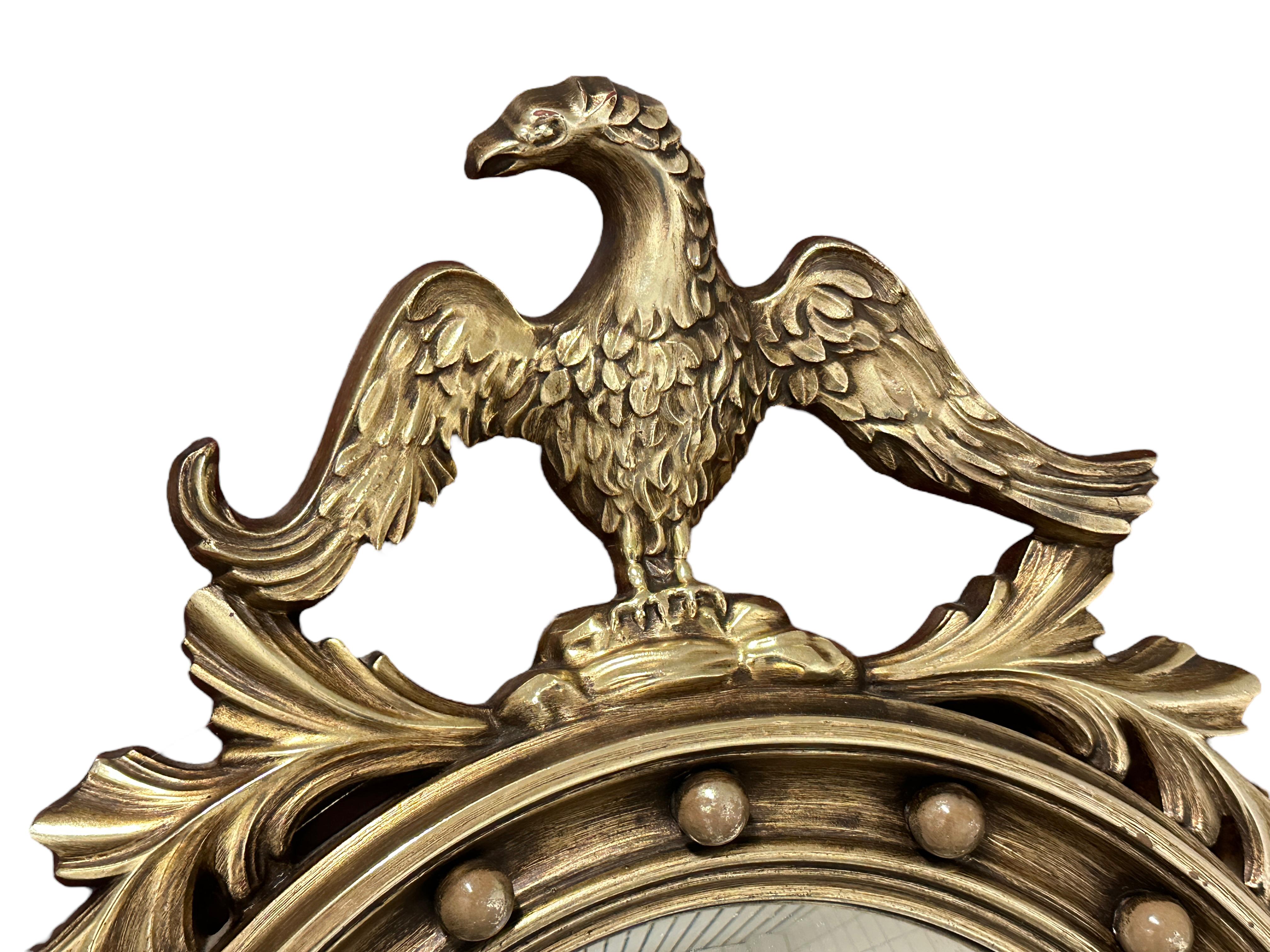 Hollywood Regency Miroir aigle convexe ou œil de fougère du milieu du siècle, Belgique, années 1960 en vente