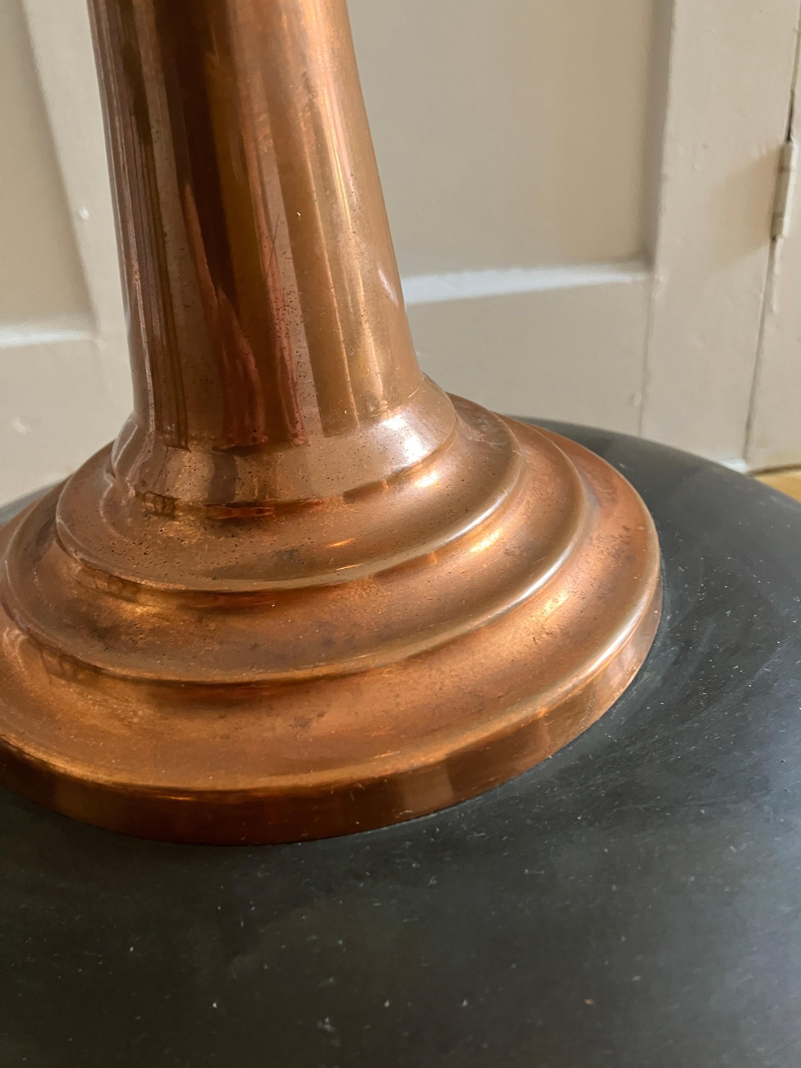 Zambian Midcentury Copper Crafts Ltd Copper Lamp Made in Africa For Sale