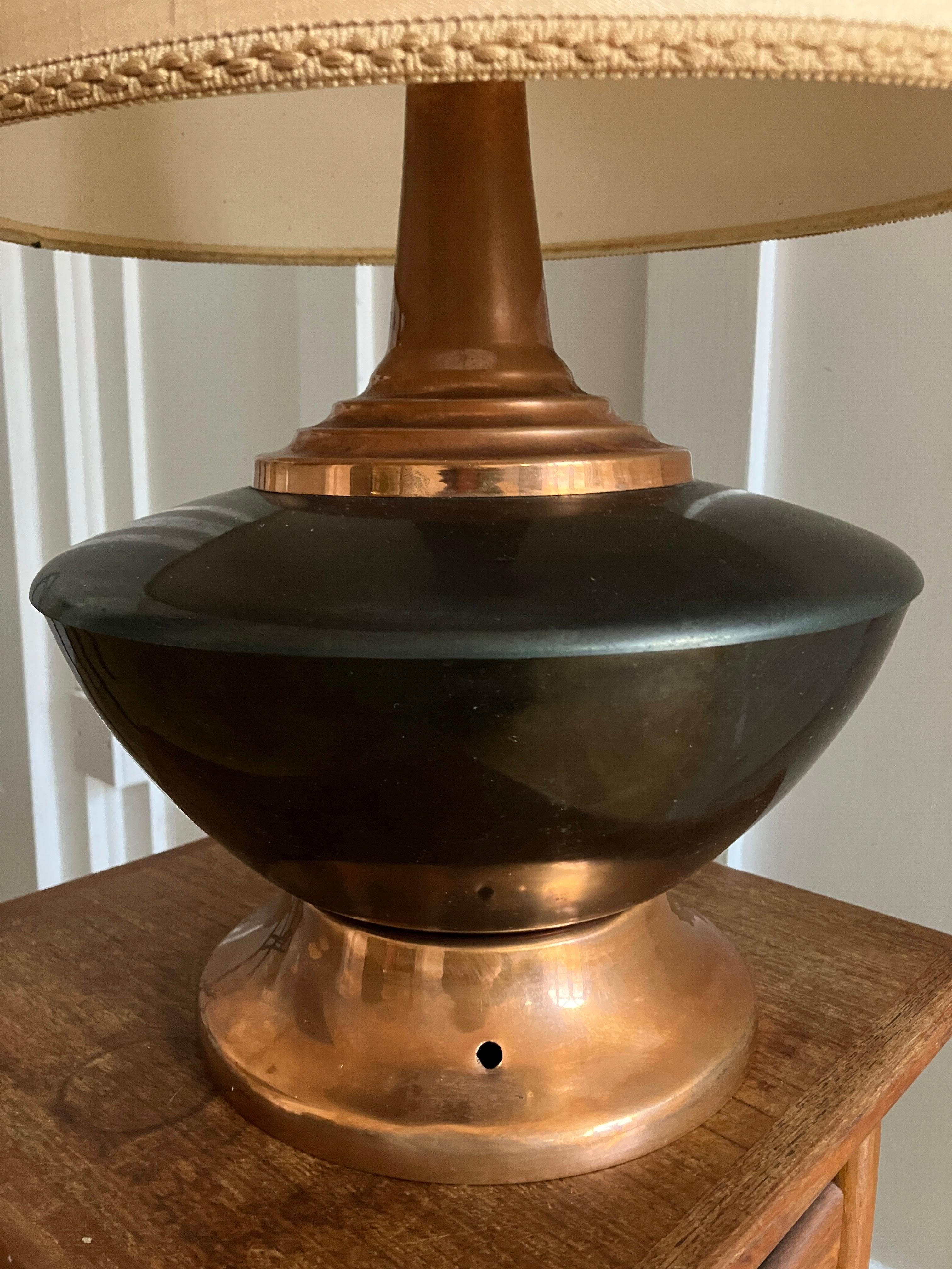 Late 20th Century Midcentury Copper Crafts Ltd Copper Lamp Made in Africa For Sale