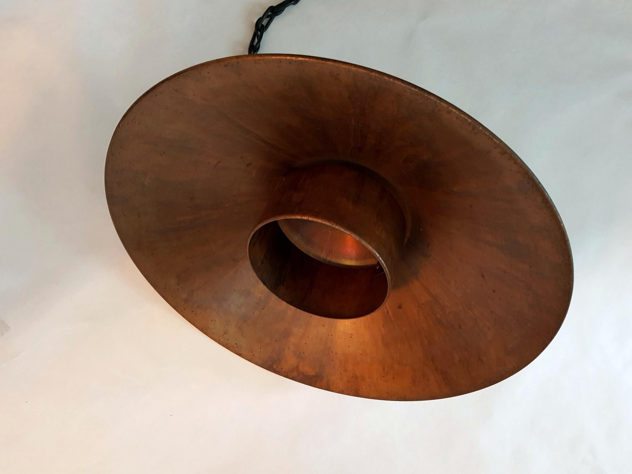 Midcentury Copper Danish Ceiling Lamp In Good Condition In Albano Laziale, Rome/Lazio