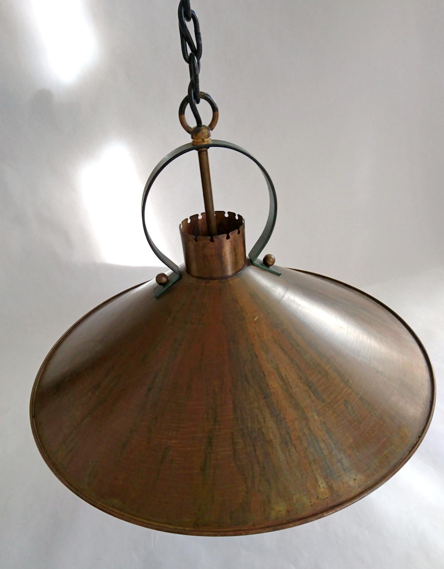 20th Century Midcentury Copper Danish Ceiling Lamp