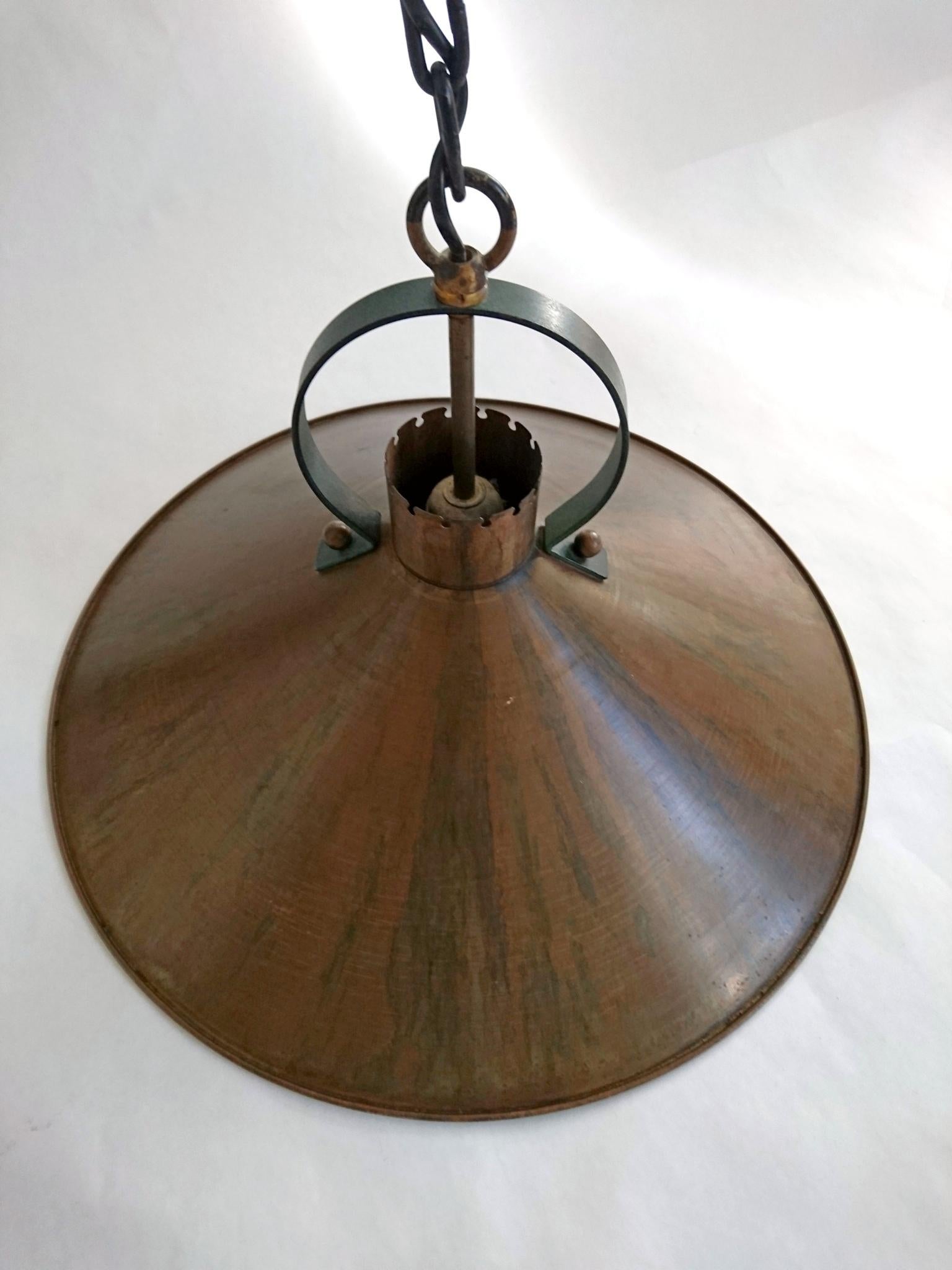 Midcentury Copper Danish Ceiling Lamp 1