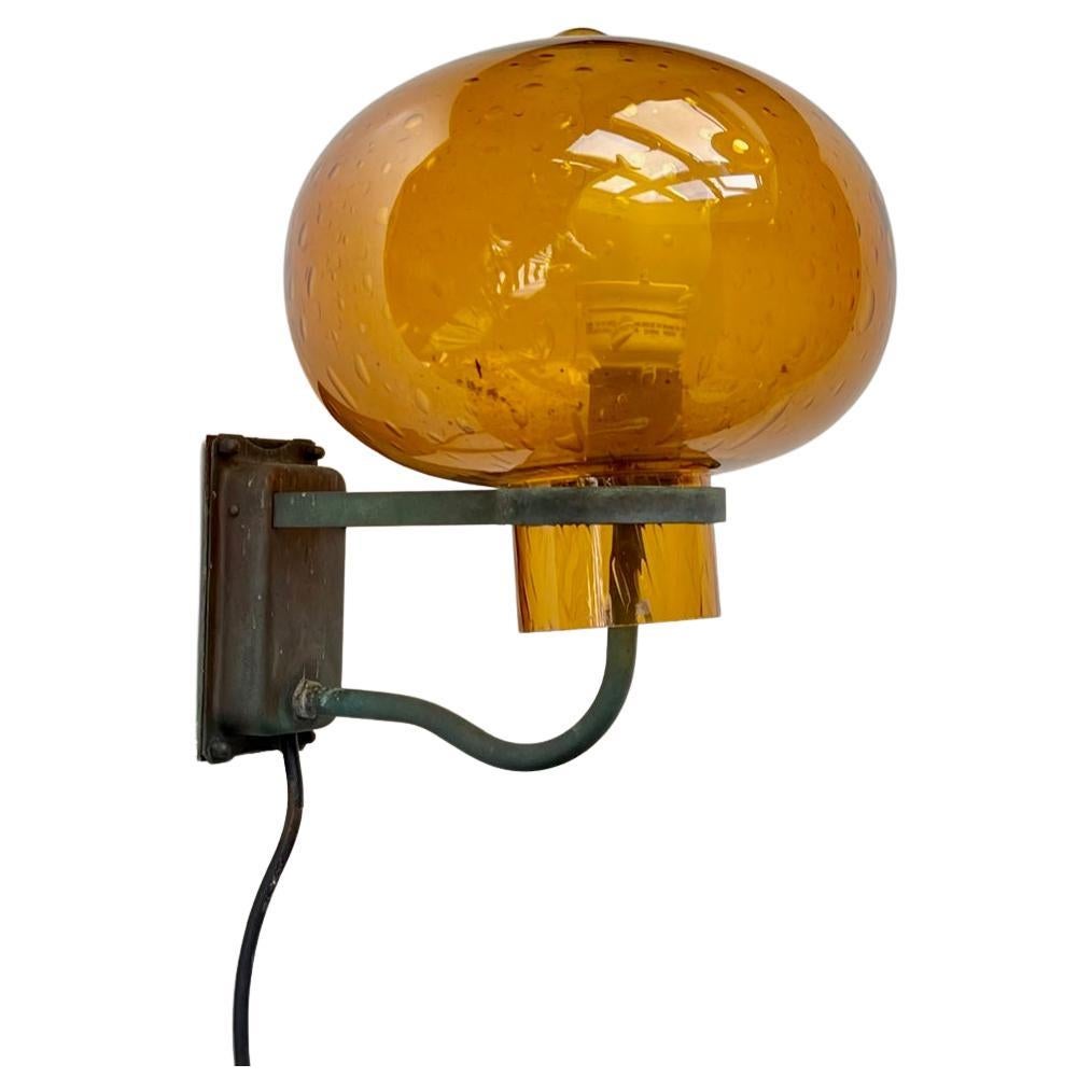 Midcentury Copper Outdoor Wall Sconce in the Style of Gunnar Asplund, 1950s