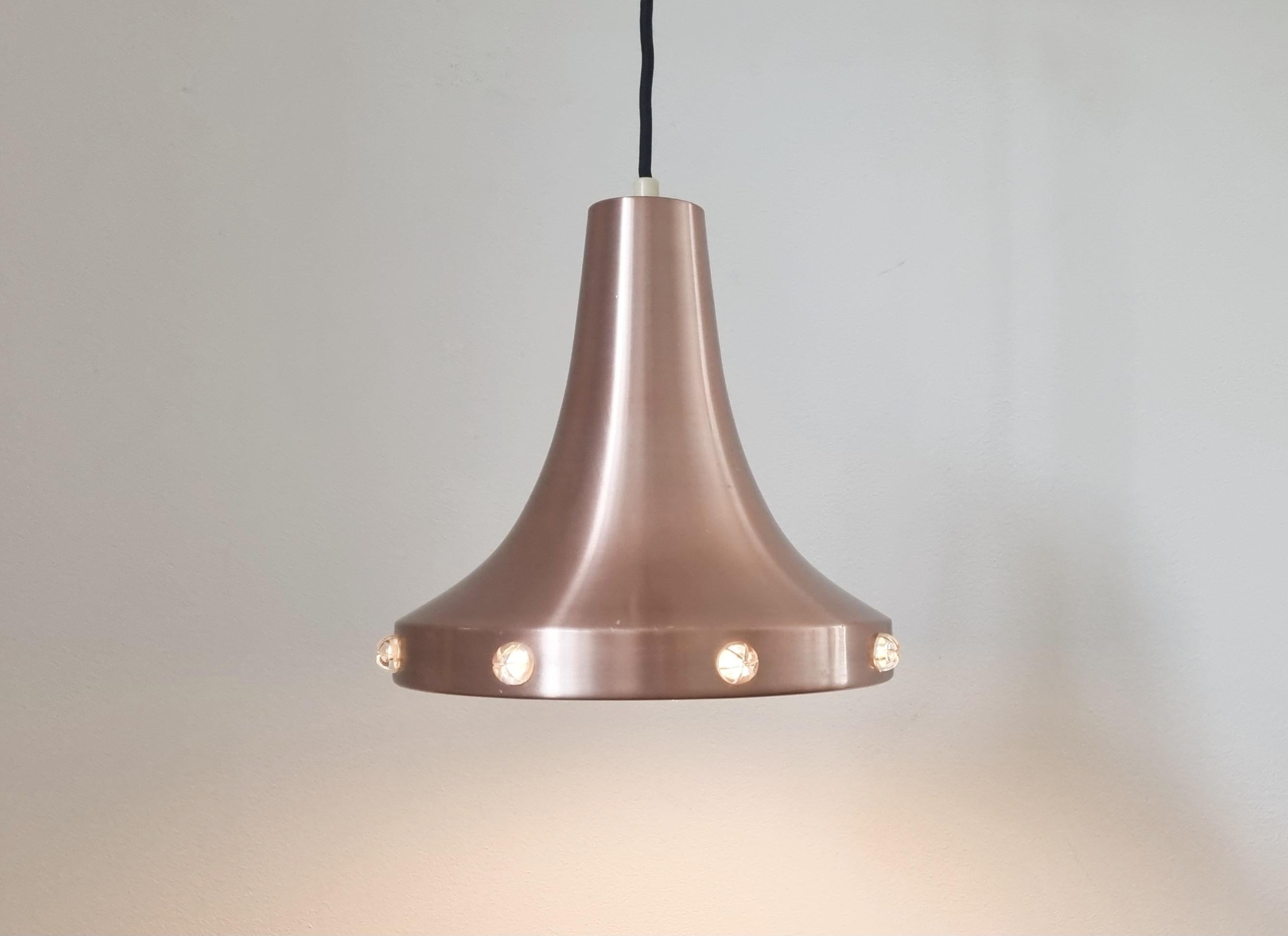 Lampe à suspension en cuivre du milieu du siècle Vitrika, Suède, 1970 en vente 3