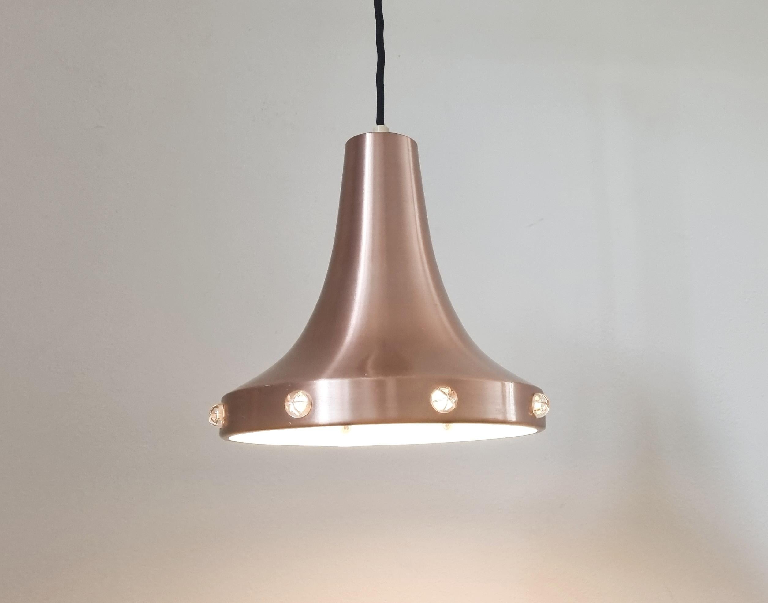 Lampe à suspension en cuivre du milieu du siècle Vitrika, Suède, 1970 en vente 2
