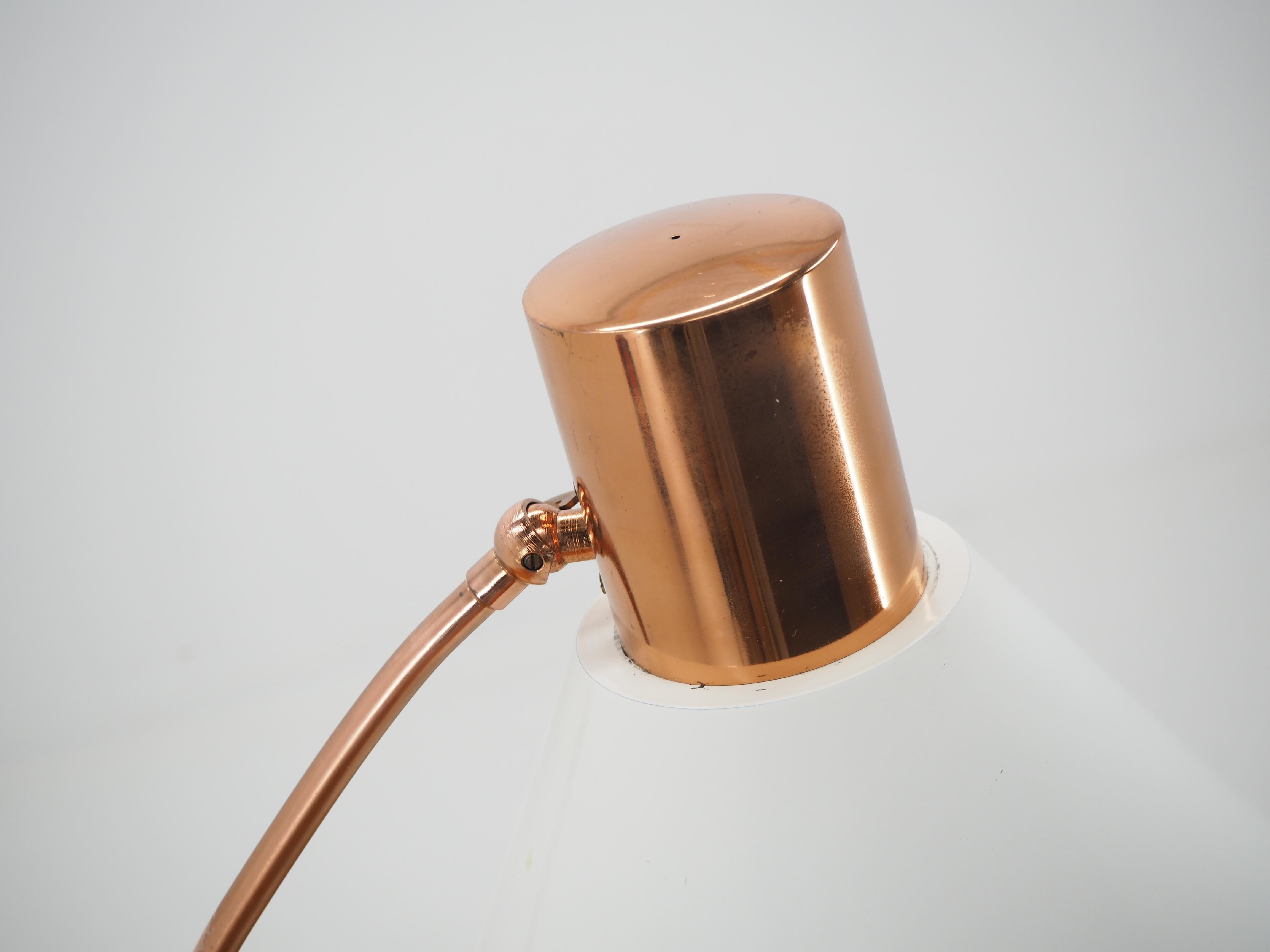 Midcentury Copper Table Lamp, Czechoslovakia, 1970s 6