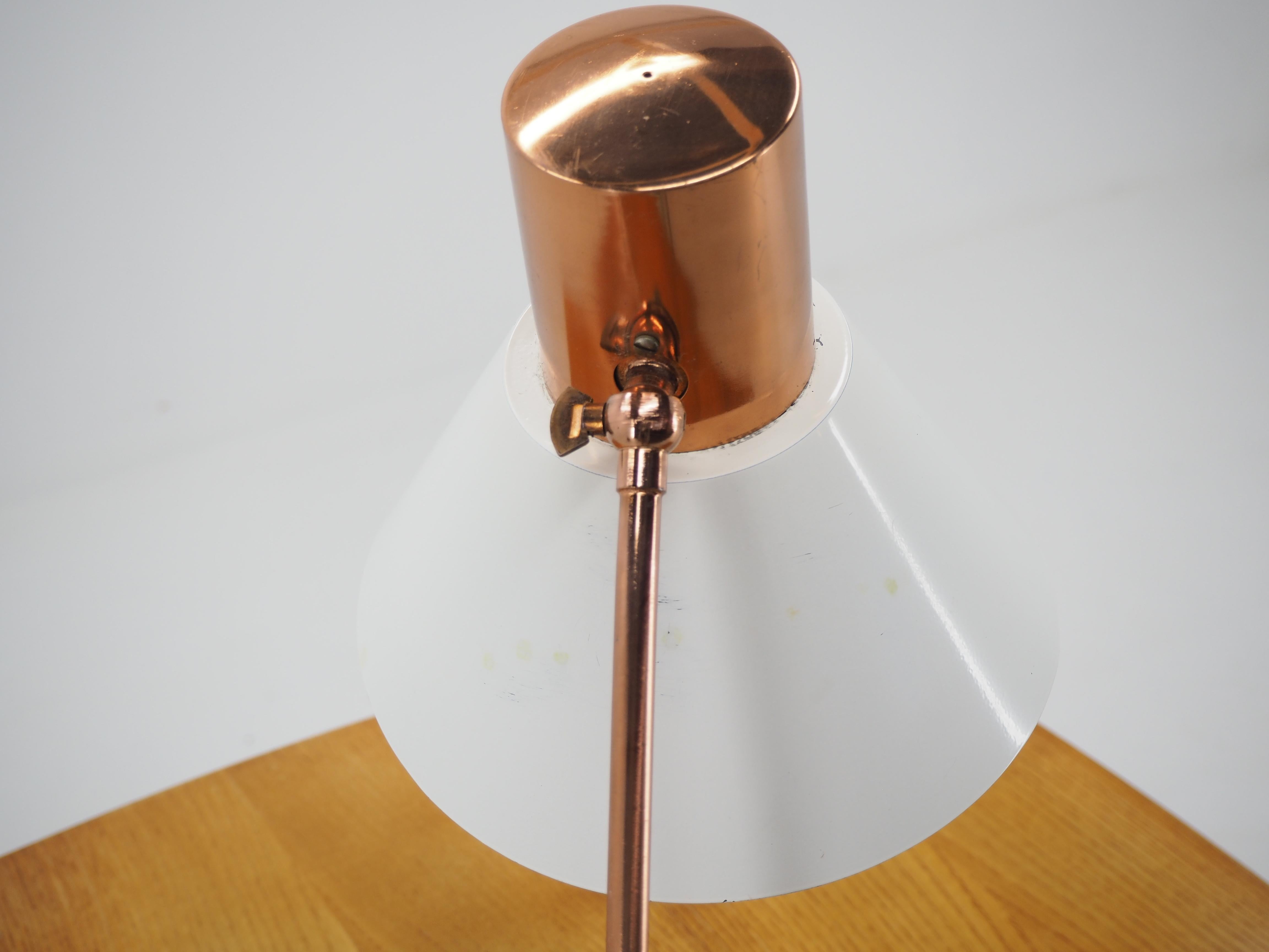 Midcentury Copper Table Lamp, Czechoslovakia, 1970s 7