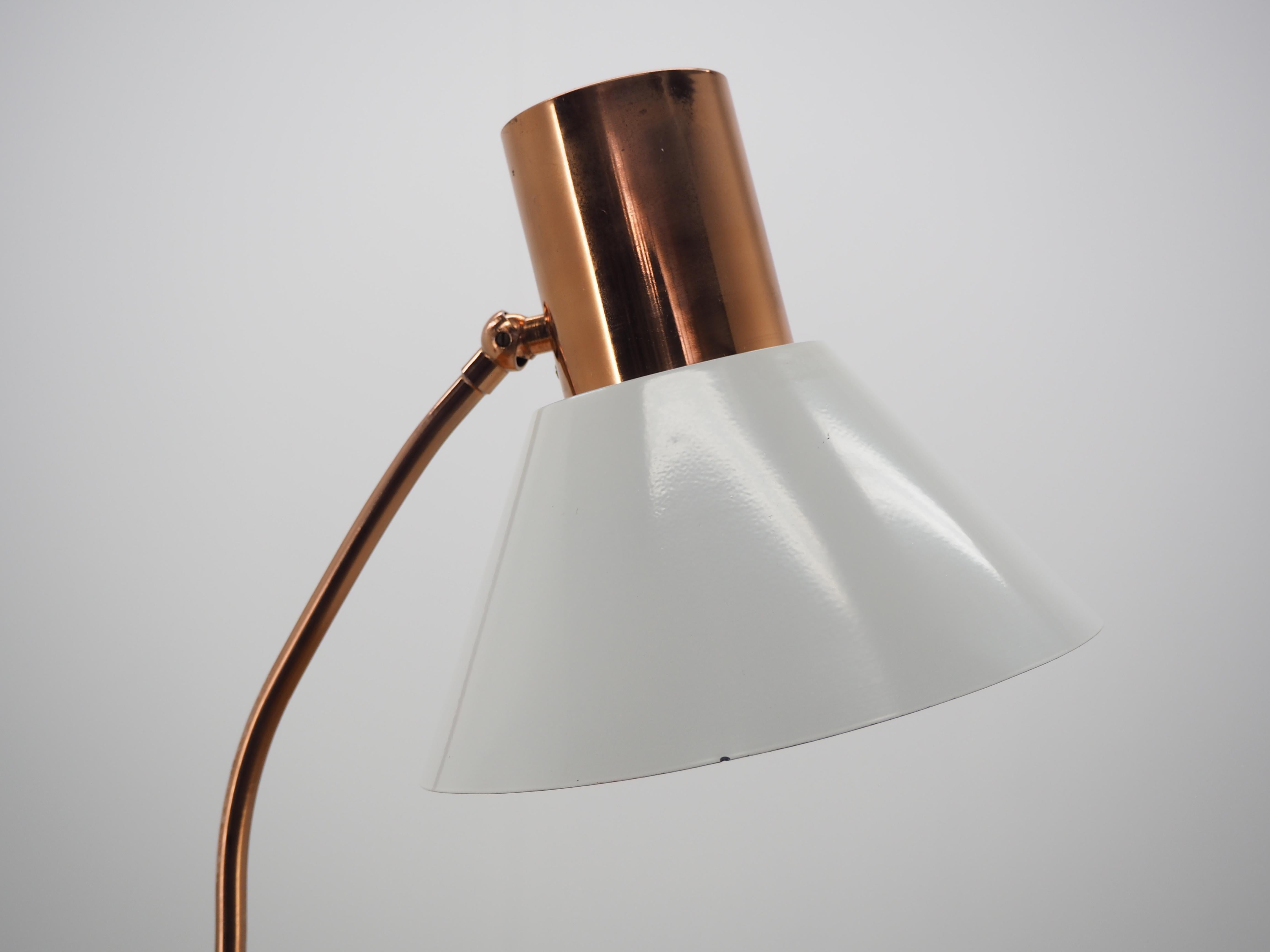 Midcentury Copper Table Lamp, Czechoslovakia, 1970s 1