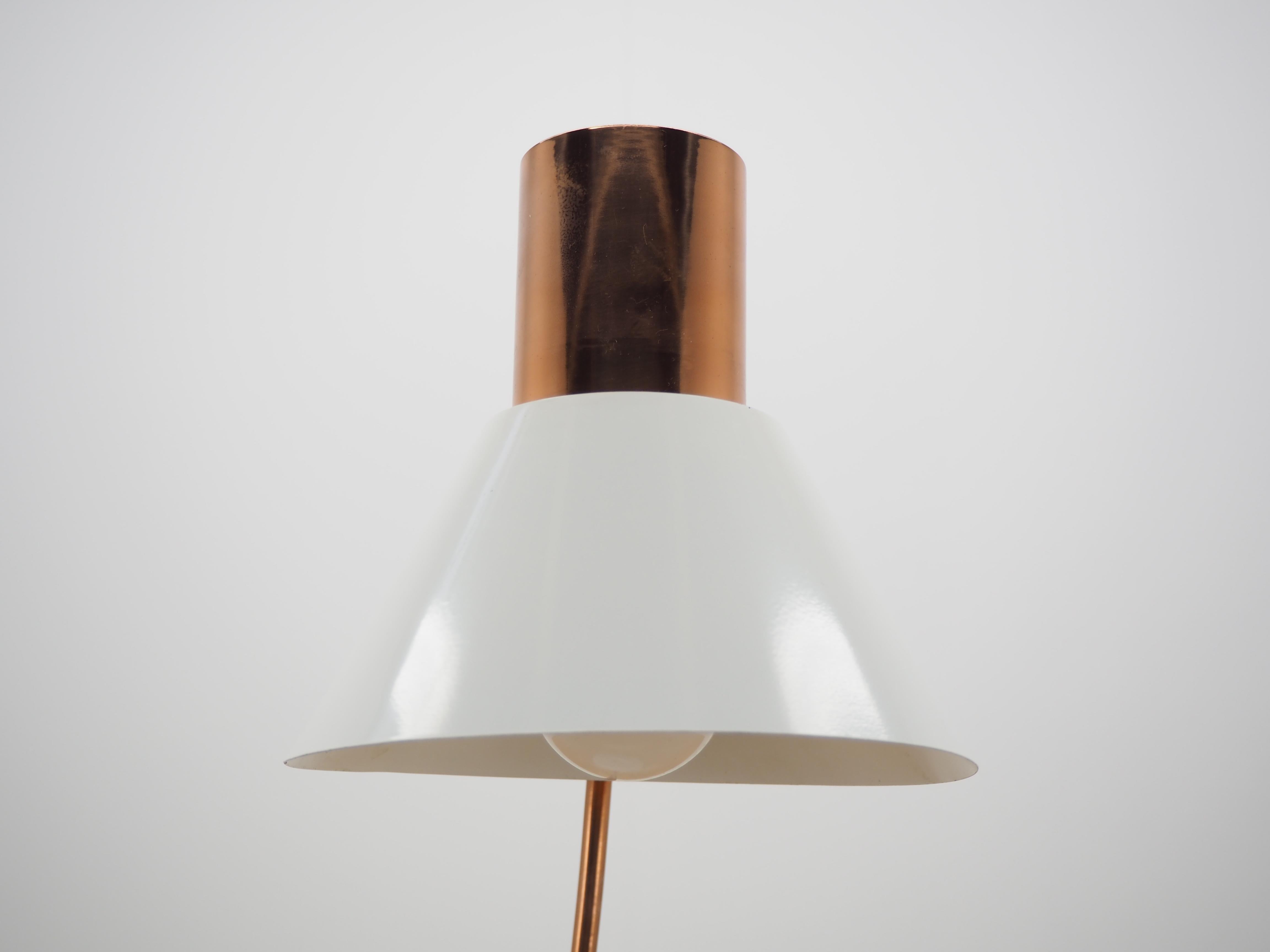 Midcentury Copper Table Lamp, Czechoslovakia, 1970s 2