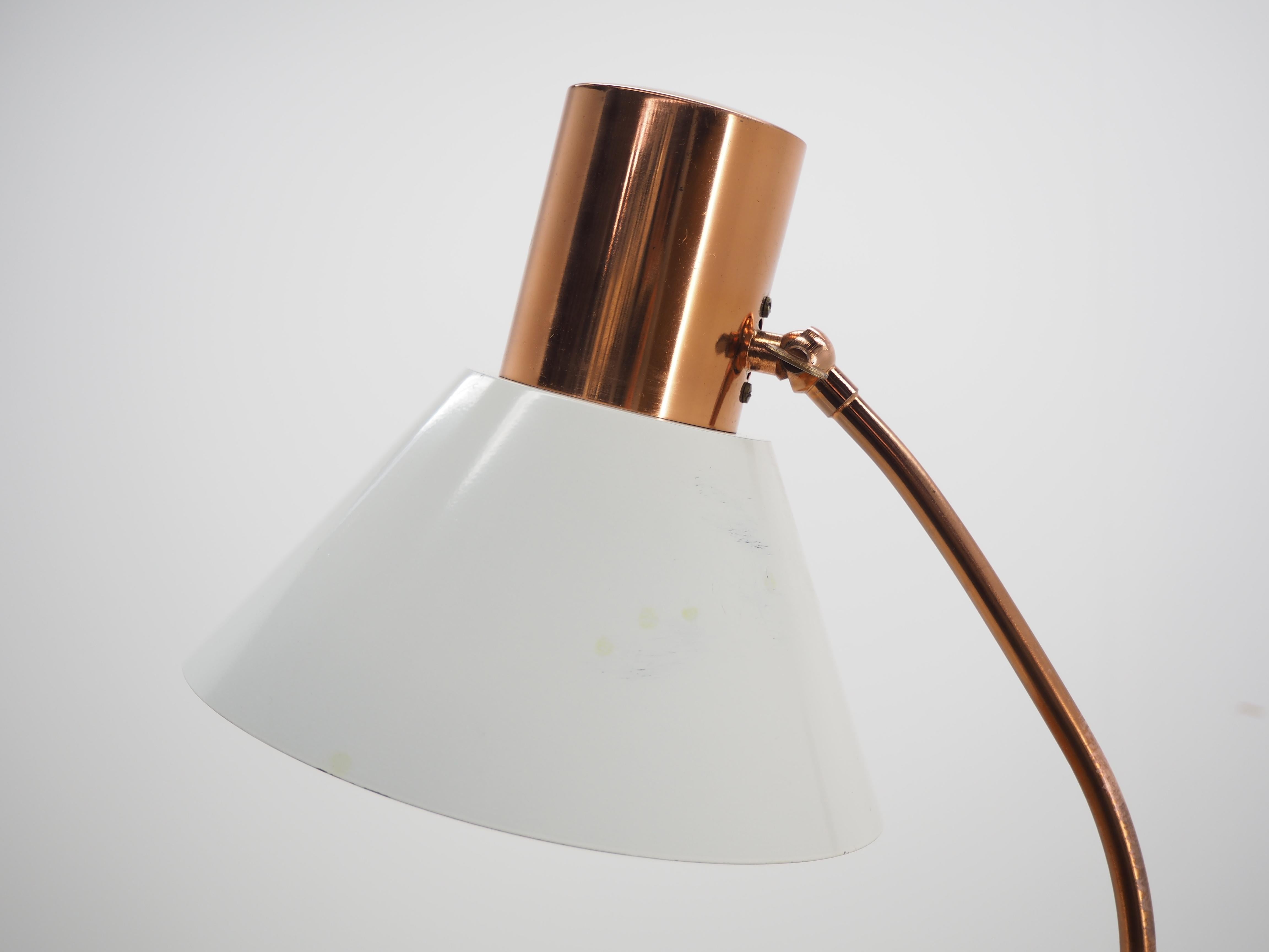 Midcentury Copper Table Lamp, Czechoslovakia, 1970s 3