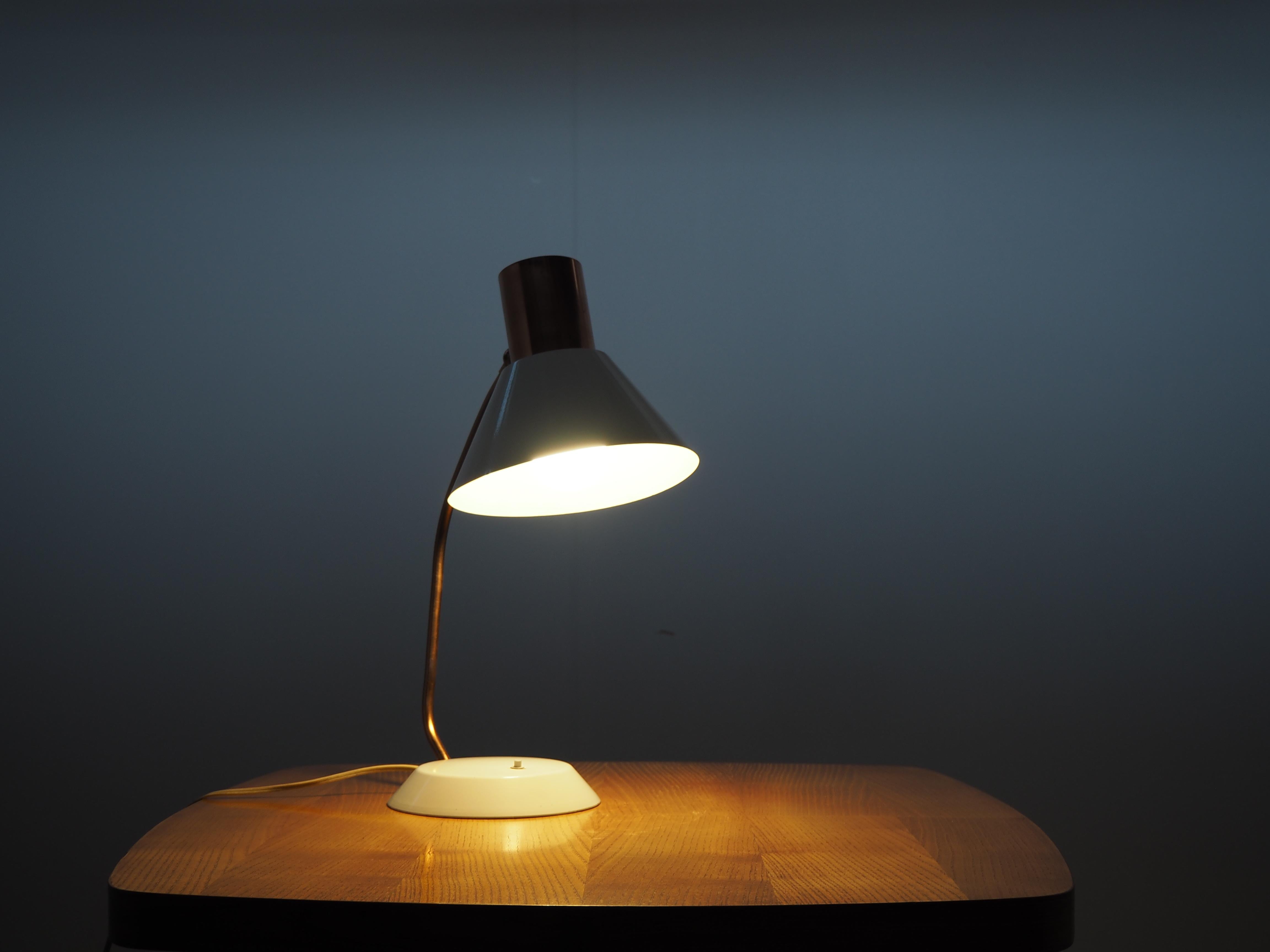 Midcentury Copper Table Lamp, Czechoslovakia, 1970s 5