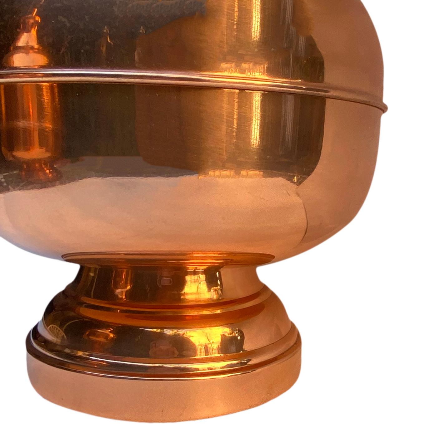 Polished Midcentury Copper Table Lamps For Sale