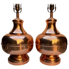 Vintage Midcentury Copper Table Lamps