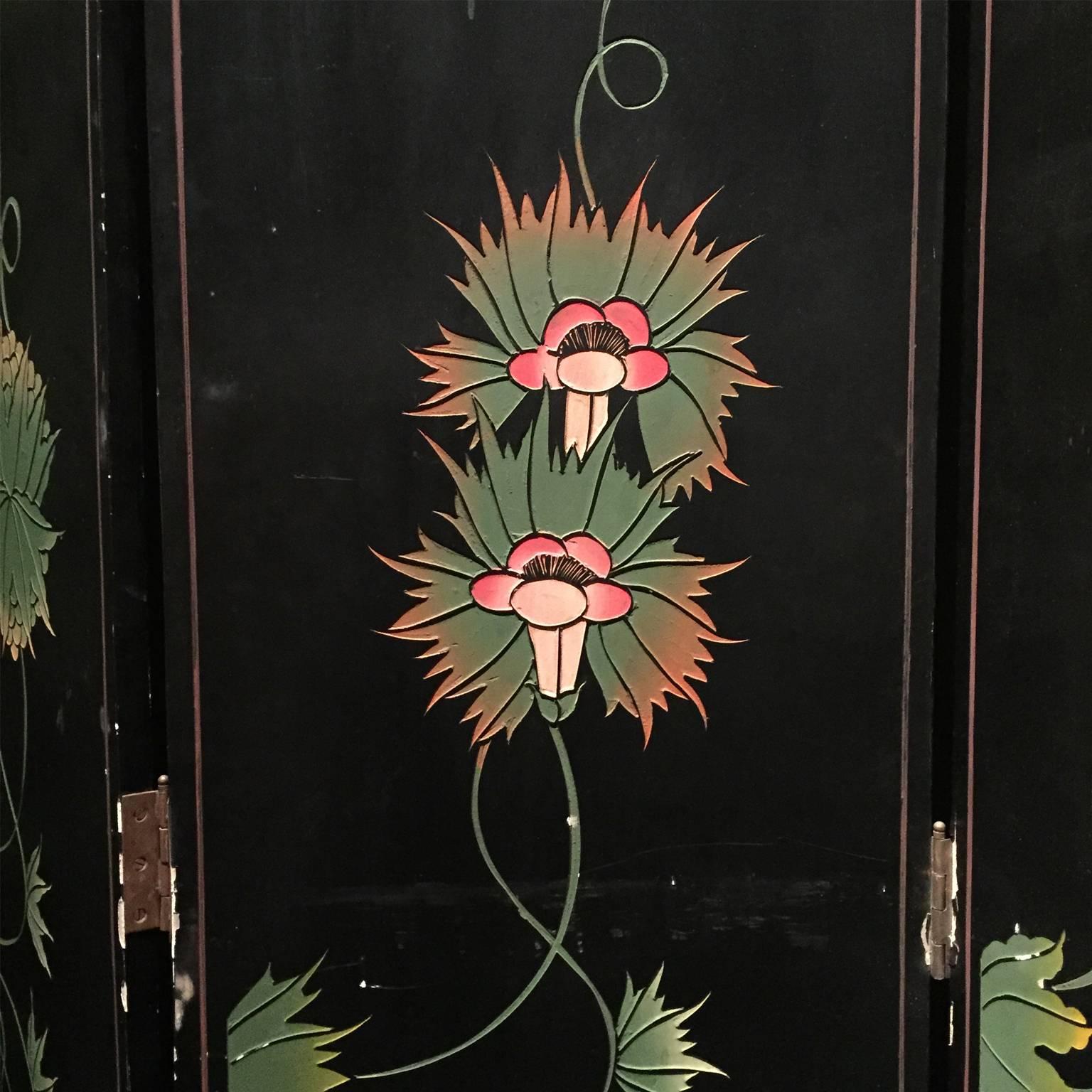 Mid-20th Century Midcentury Double Sided Eight-Panel Coromandel Lacquered Screen