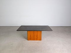 Midcentury Couchtisch Schiefer Coffee Table Teak Vintage 1960