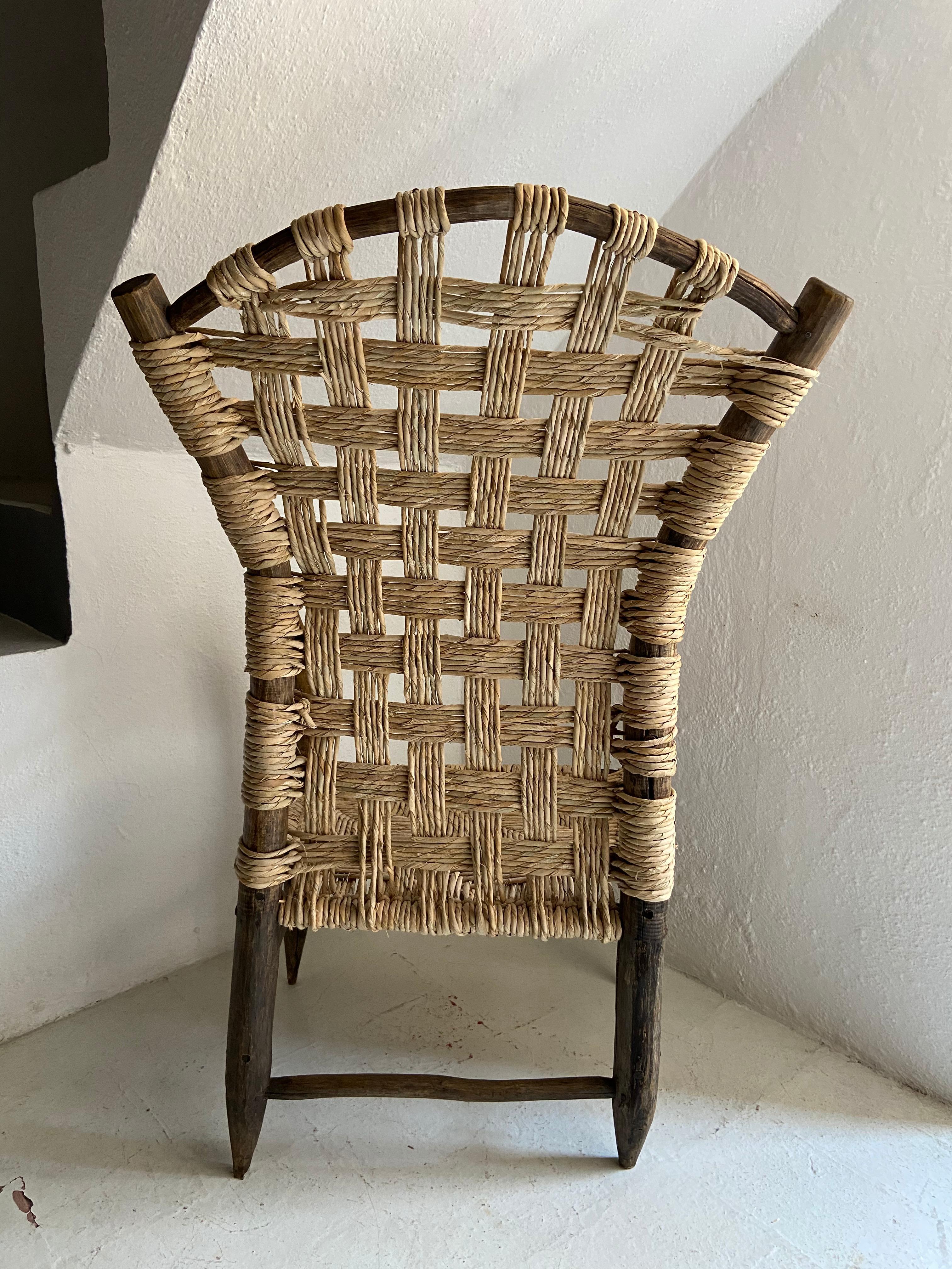 Wood Midcentury Country Chair from Mexico