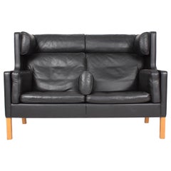 Midcentury "Coupe" Sofa in Leather Designed by Børge Mogensen