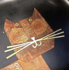 Midcentury Couroc Tray of Cats, Couroc of Monterey, 1960s-1970s
