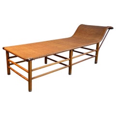 Midcentury Craftsman Rattan Chaise Longue