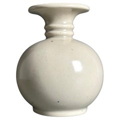 Midcentury Cream White Ceramic Vase, 1960s