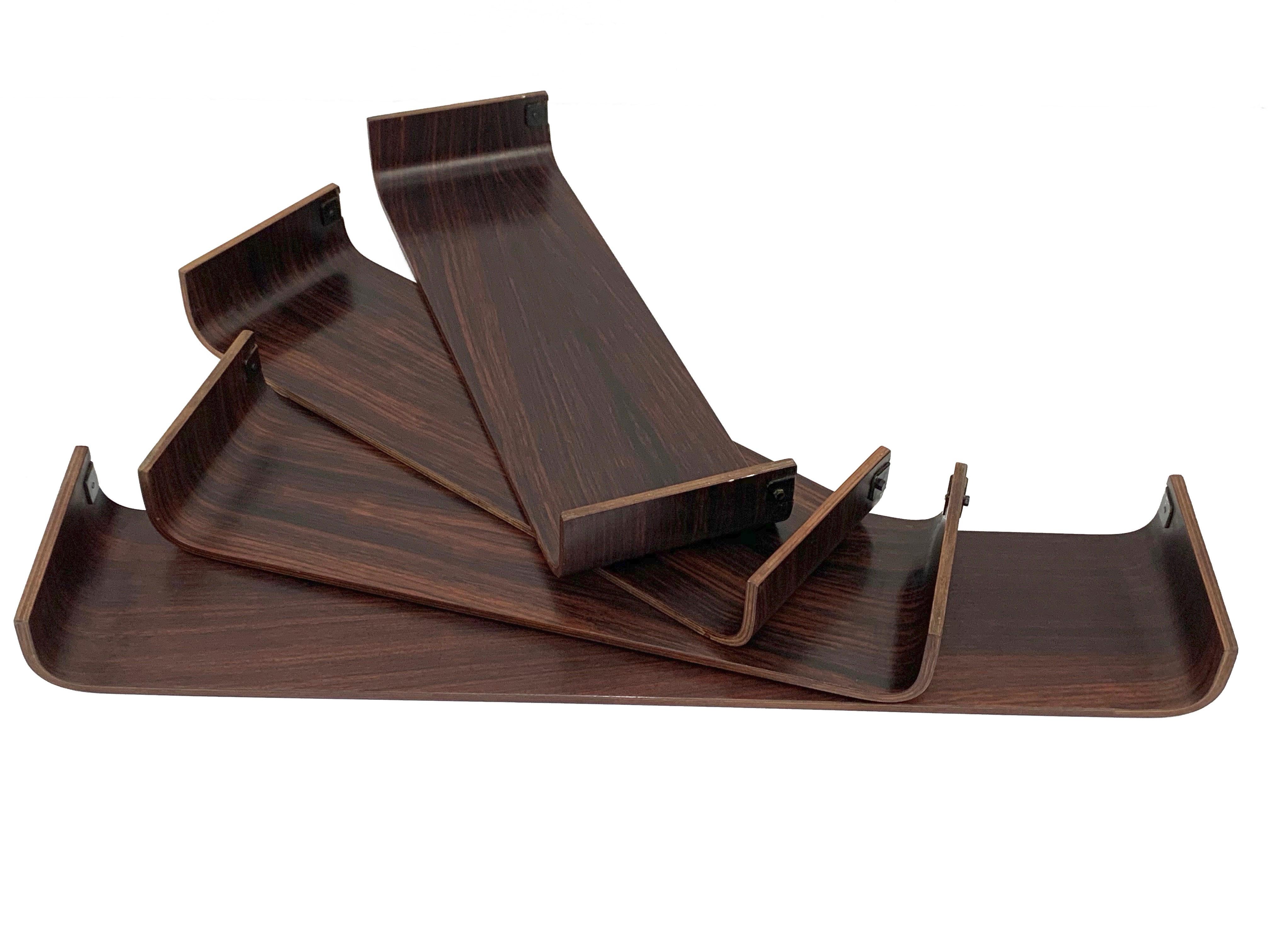 Midcentury Creazioni Stilcasa  Curved wood Italian Shelves, 1960s 7