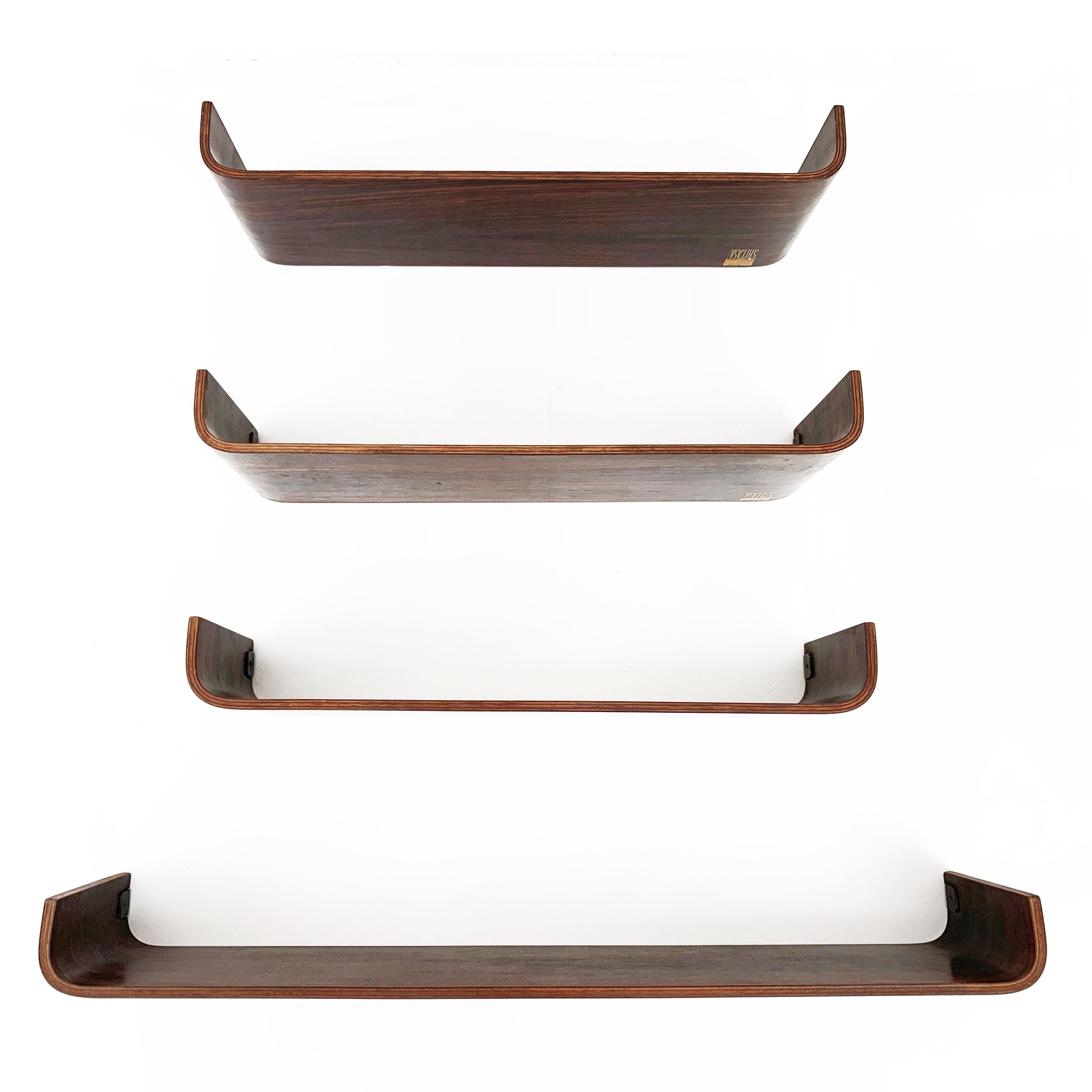 curved wood shelves