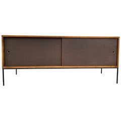 Midcentury Credenza by Paul McCobb Planner Group #1513 Brown Doors Iron