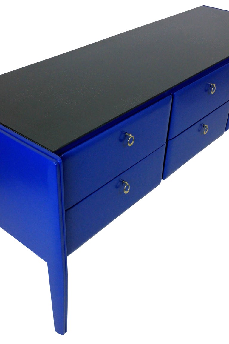 Midcentury Credenza in Cobalt Blue Lacquer at 1stDibs