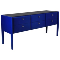 Midcentury Credenza in Cobalt Blue Lacquer